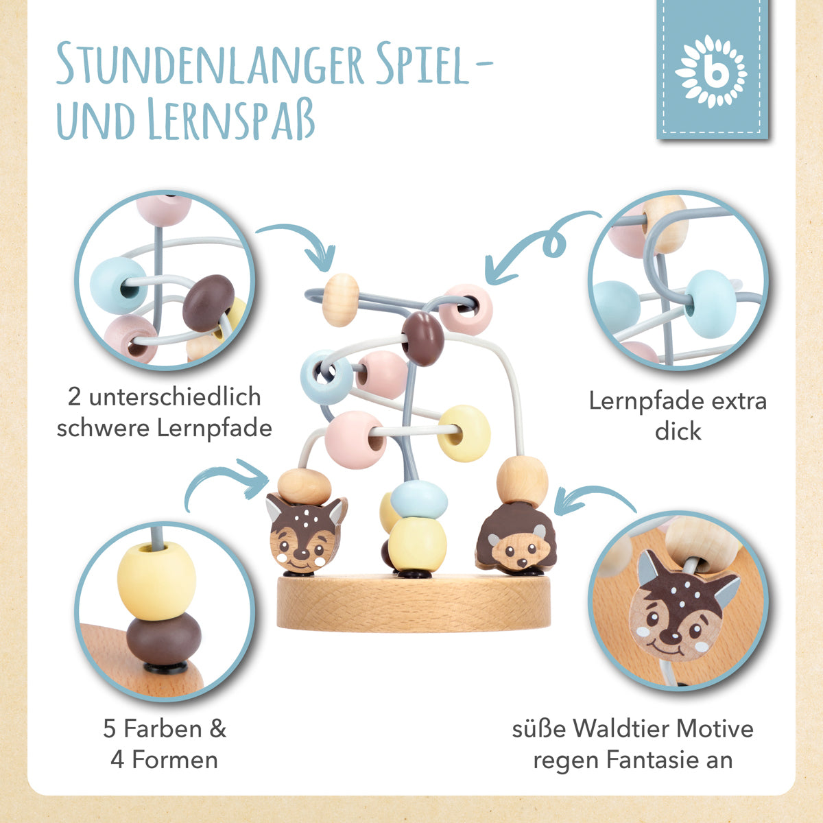 Mini labirinto di motricità animali del bosco rose