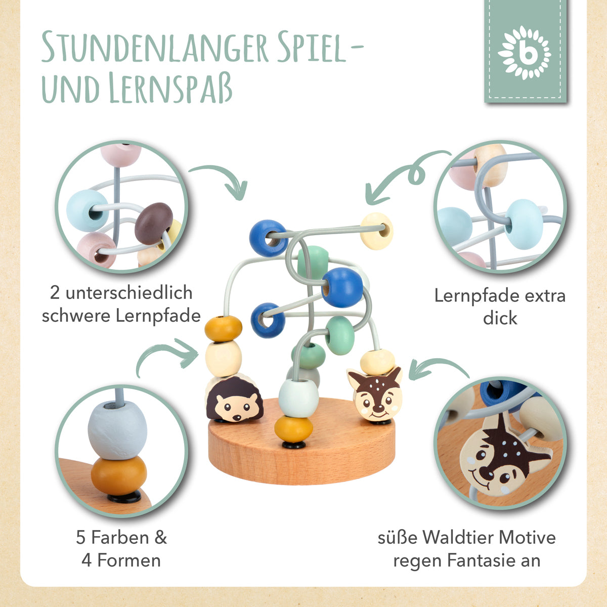 Mini labirinto di motricità animali del bosco blu