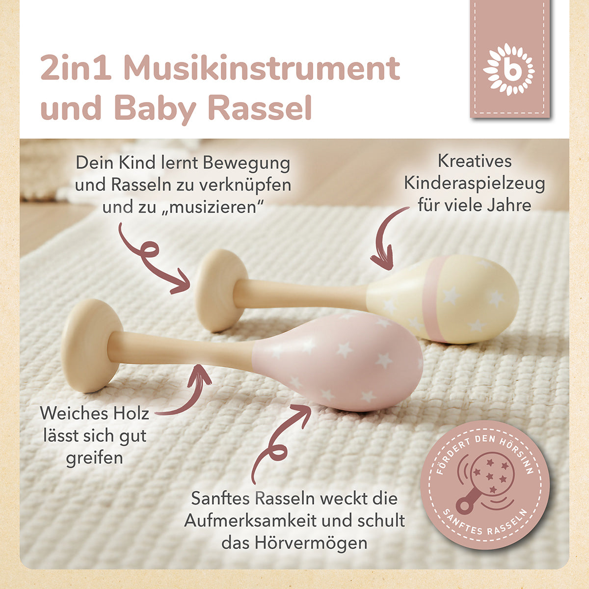 Maracas set da 2 dreamy rose