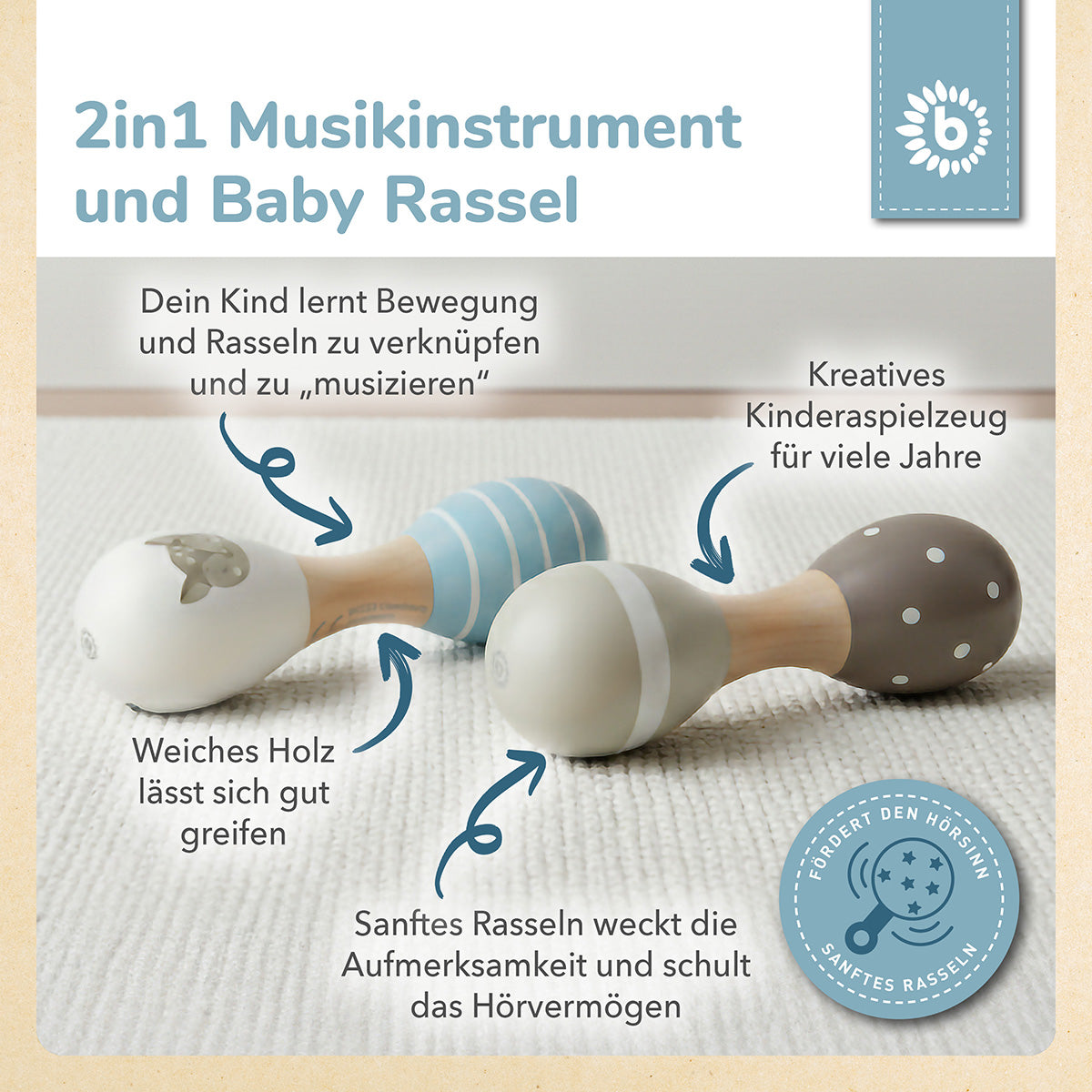 Sonagli a manubrio set da 2 cerbiatto