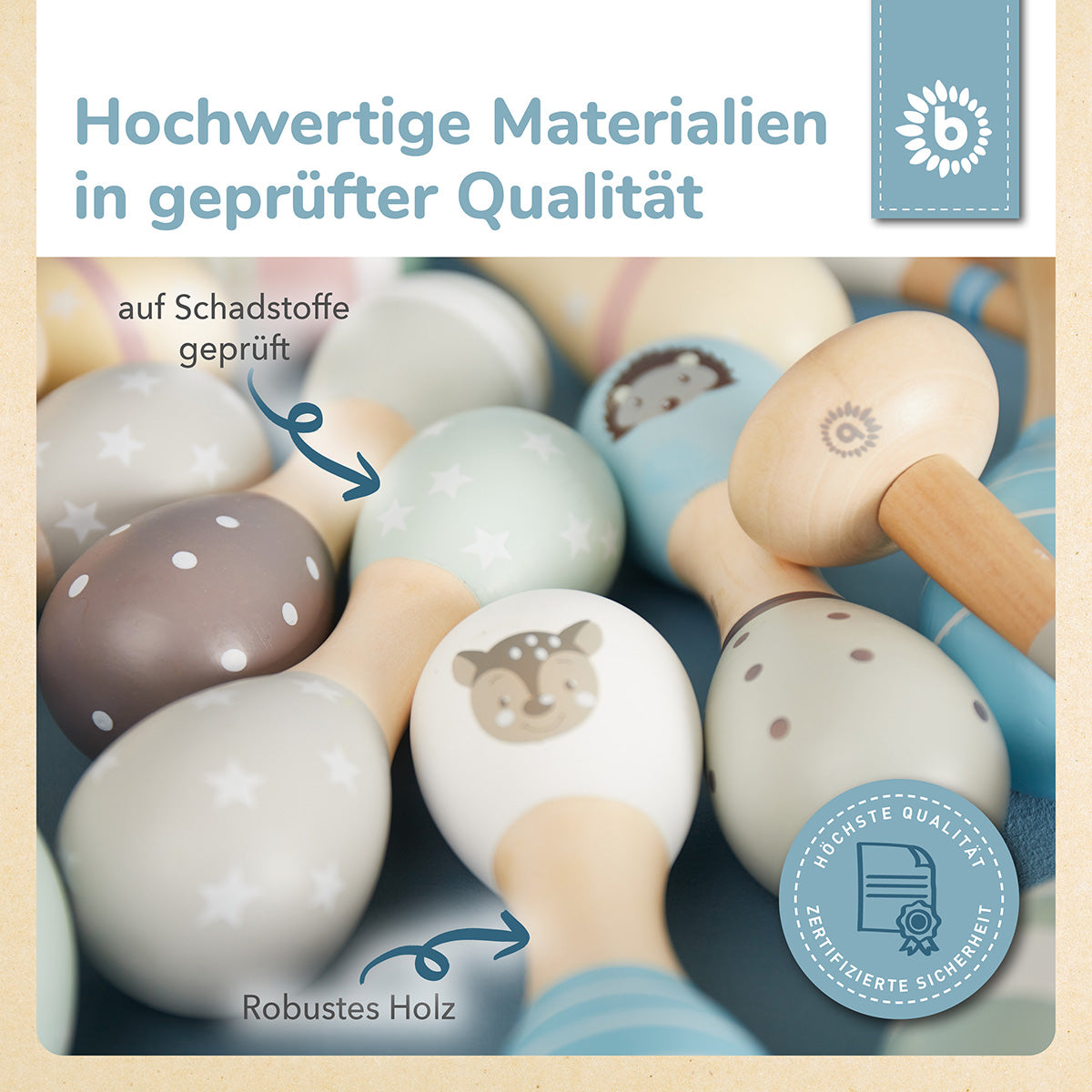 Sonagli a manubrio set da 2 animali del bosco