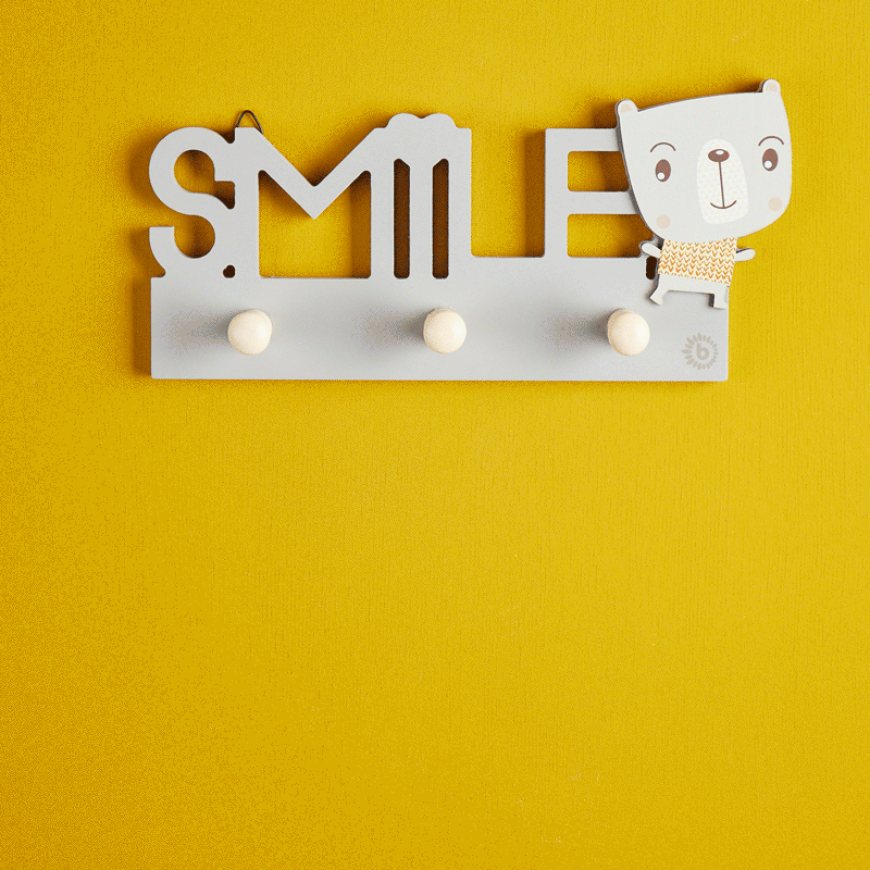 Porte-manteau mural ours