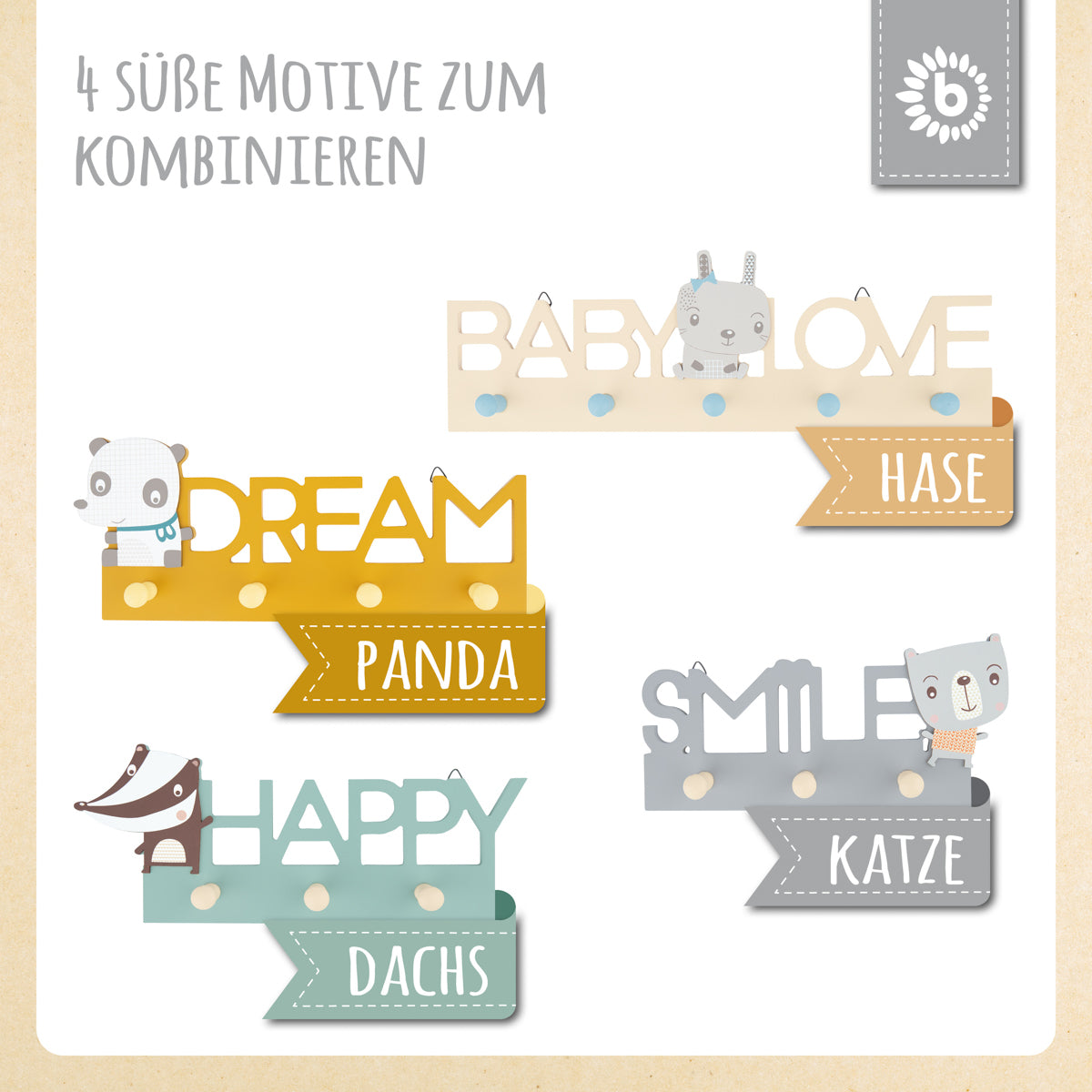 Appendiabiti da parete Orso