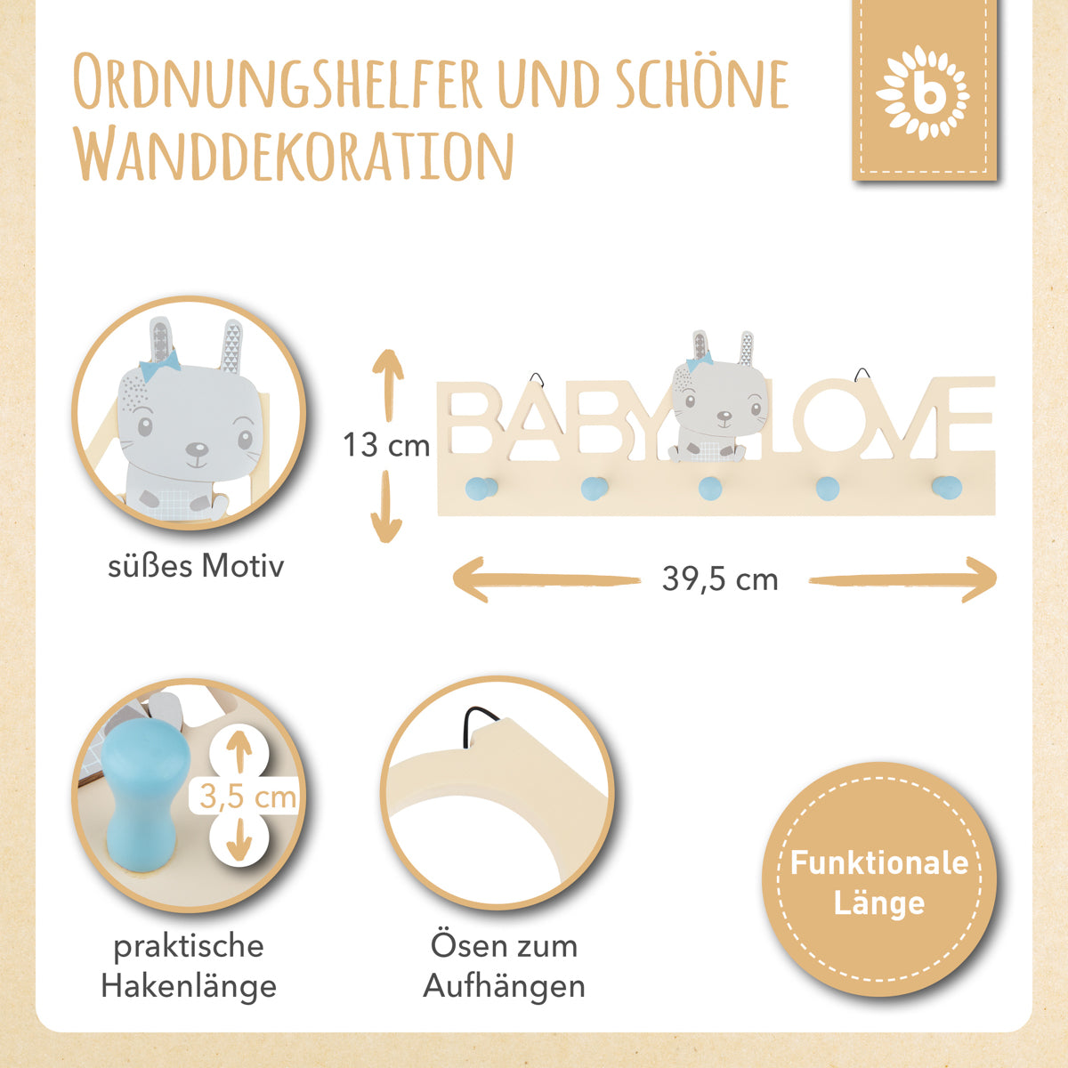 Appendiabiti da parete Coniglio