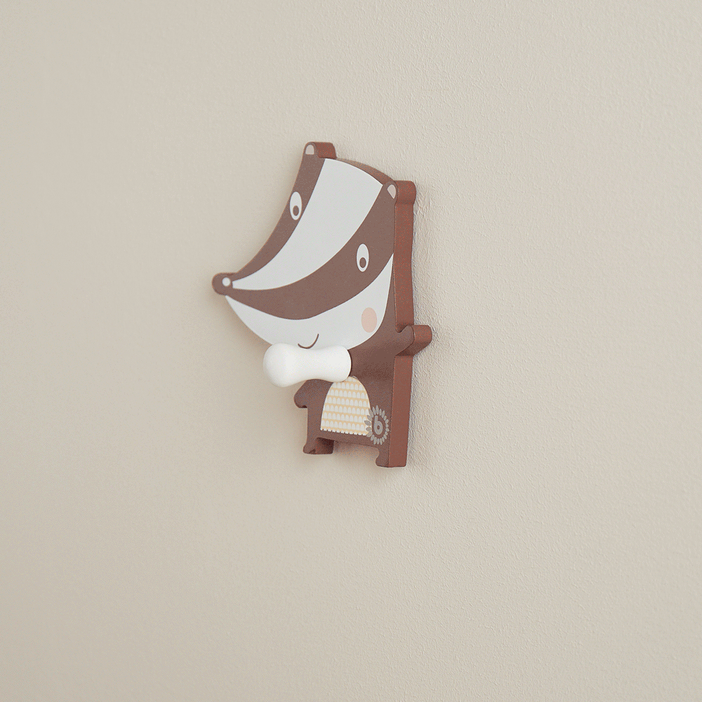 Patère murale blaireau