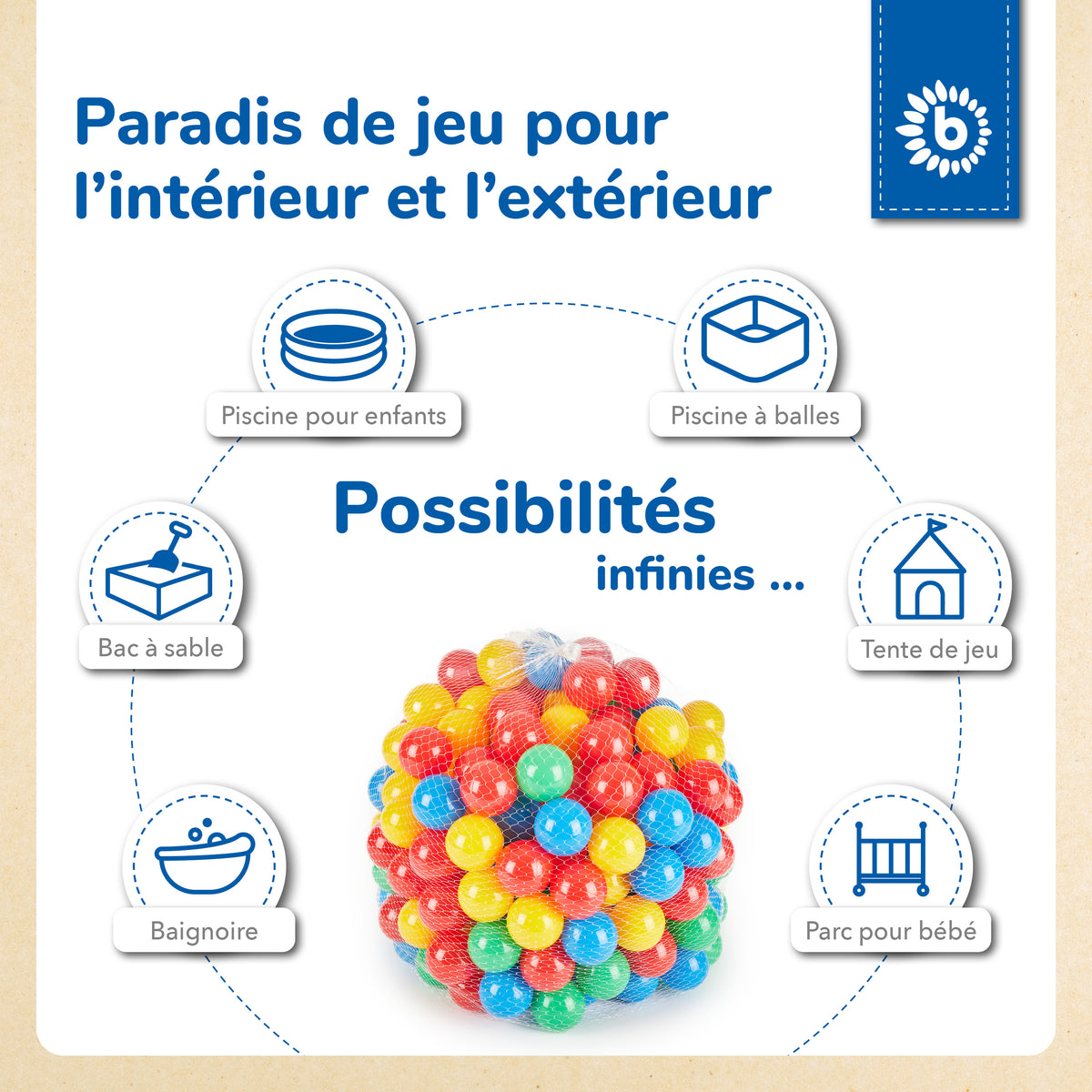 250 Bälle Color Pop - FR Infographic