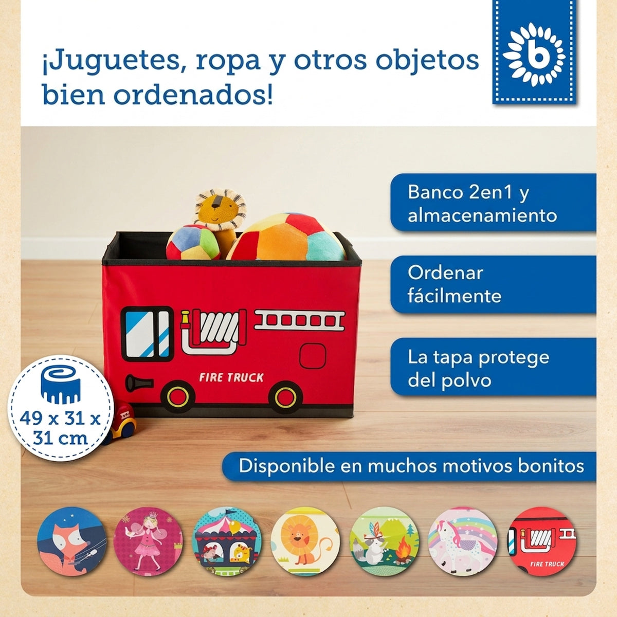 2in1 Staubox & Sitzbank Feuerwehr - ES Infographic