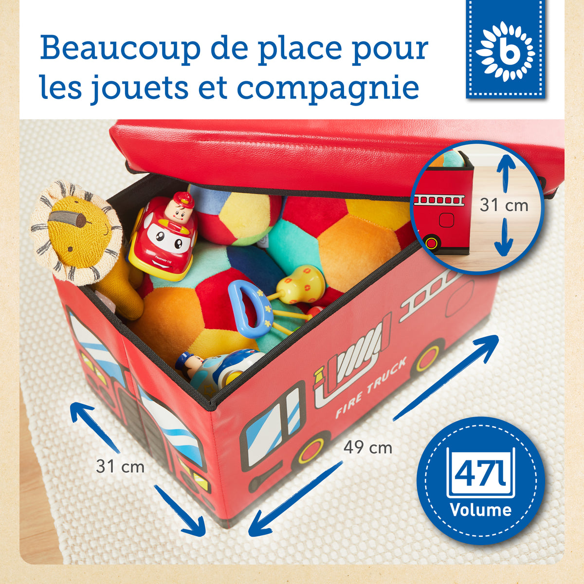 2in1 Staubox & Sitzbank Feuerwehr - FR Infographic