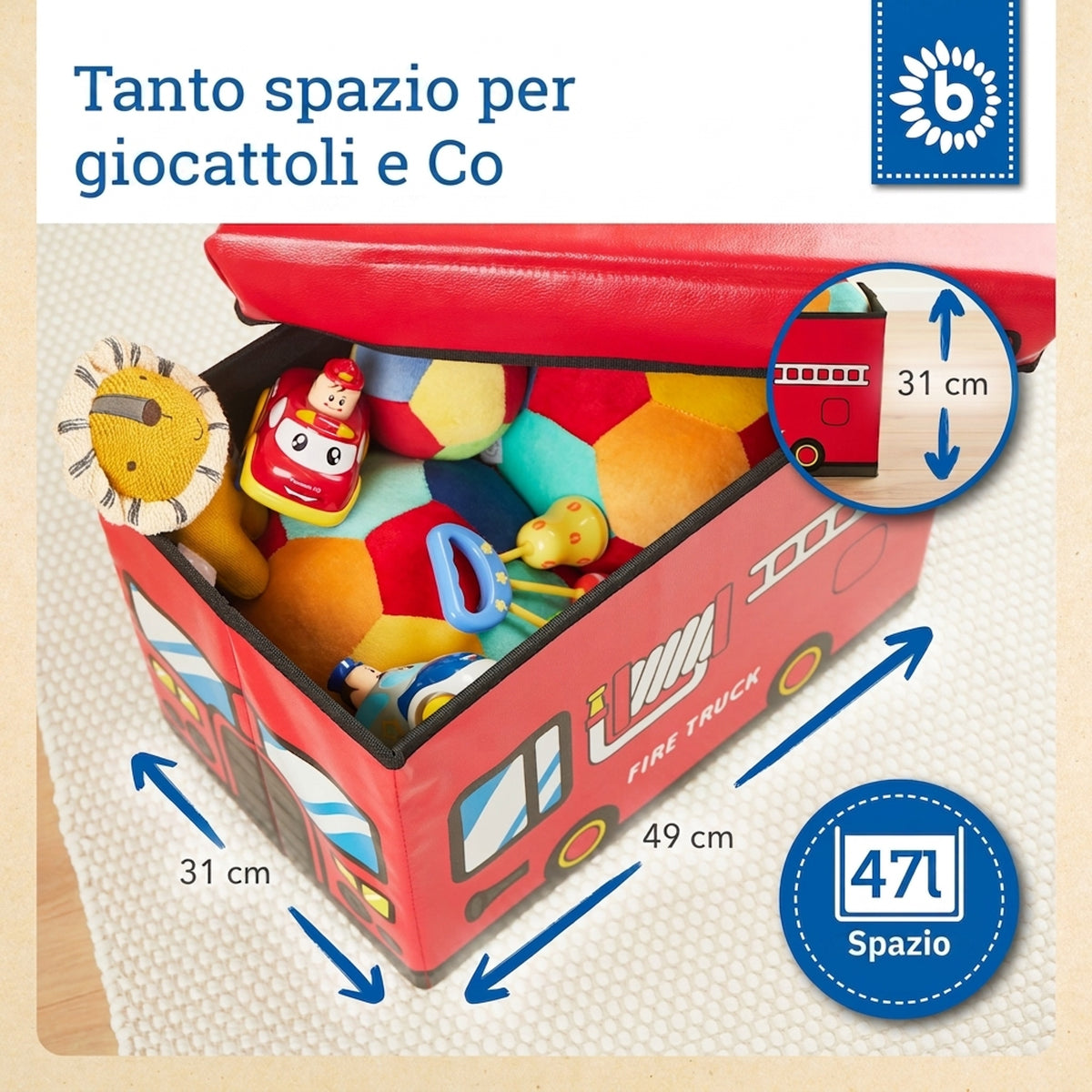 2in1 Staubox & Sitzbank Feuerwehr - IT Infographic