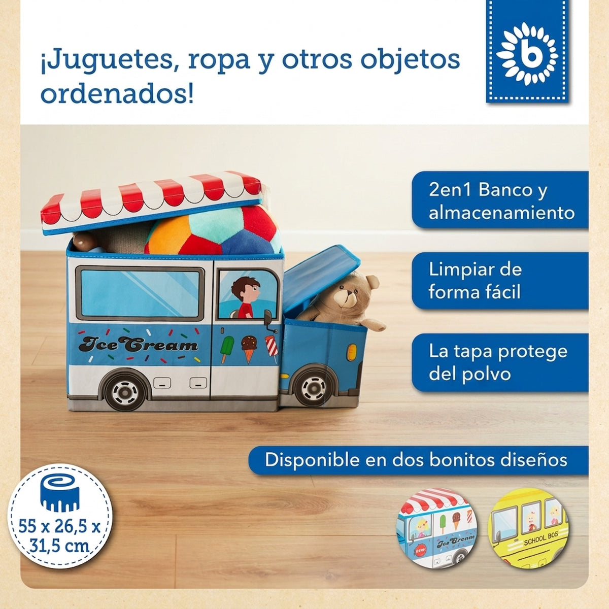 2in1 Staubox & Sitzbank Icecream - ES Infographic