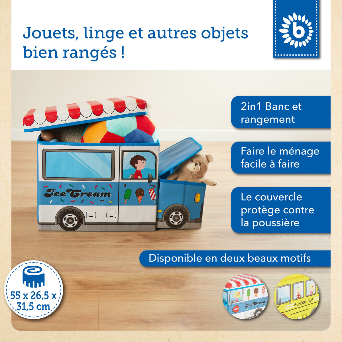 2in1 Staubox & Sitzbank Icecream - FR Infographic