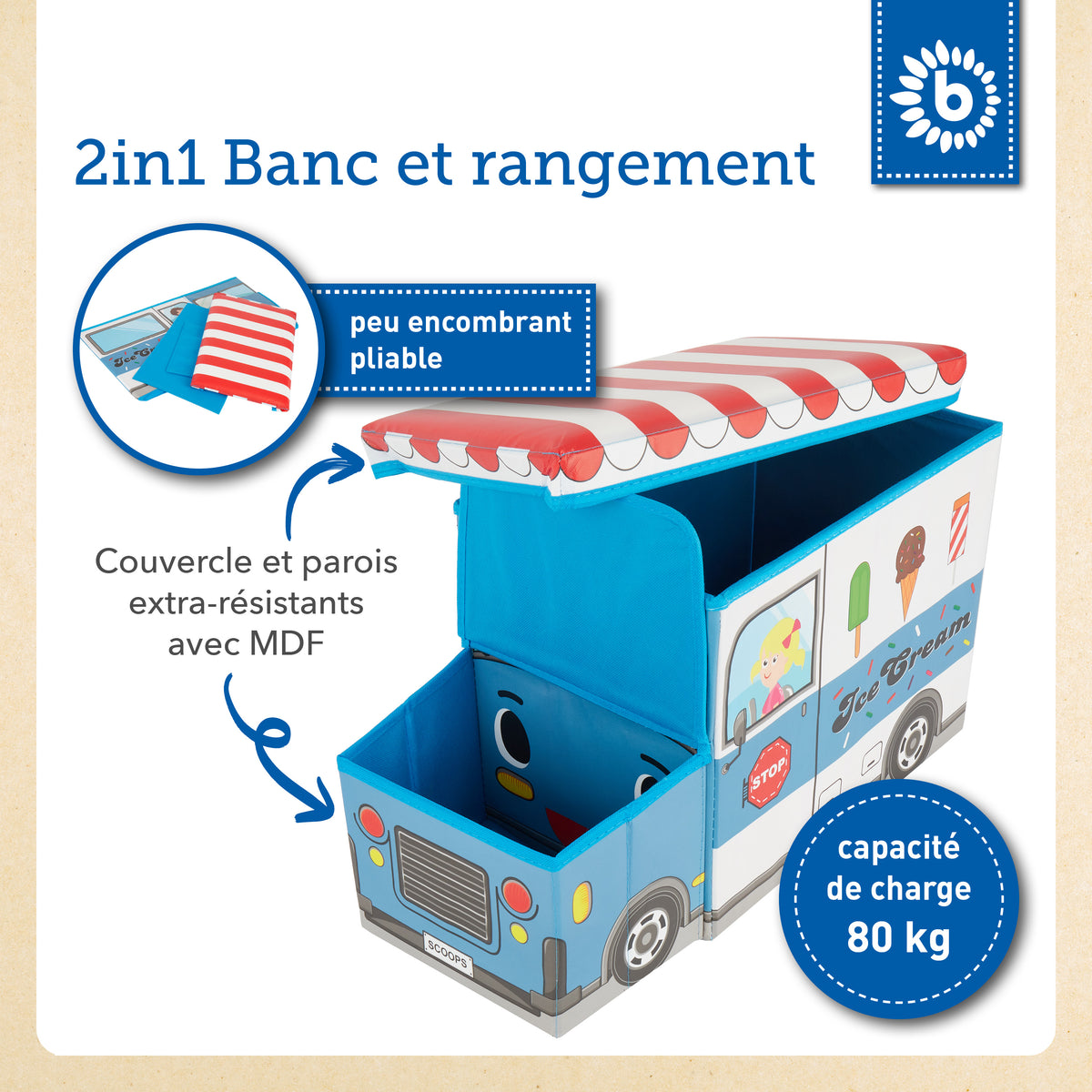 2in1 Staubox & Sitzbank Icecream - FR Infographic