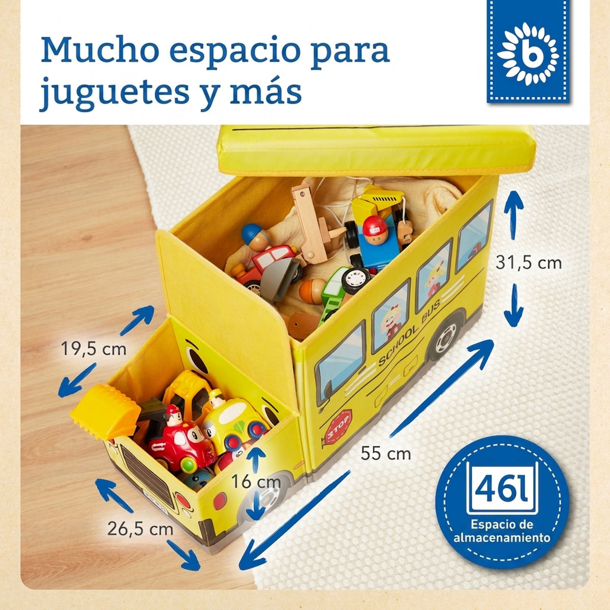 2in1 Staubox & Sitzbank Schulbus - ES Infographic