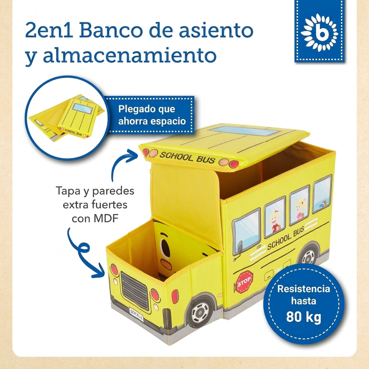 2in1 Staubox & Sitzbank Schulbus - ES Infographic