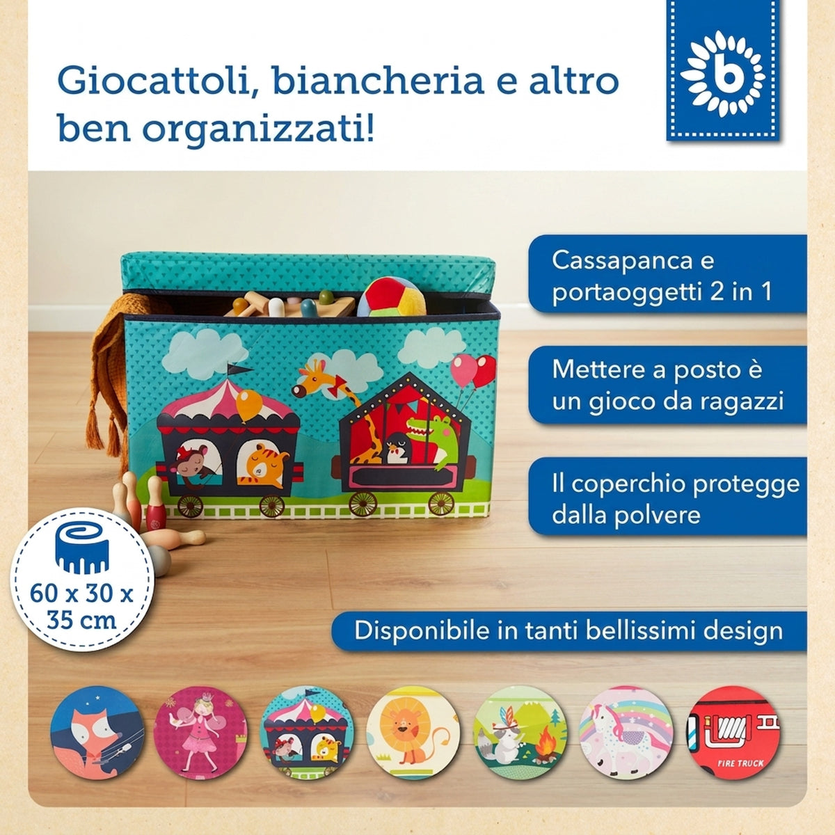 2in1 Staubox & Sitzbank Zirkus - IT Infographic