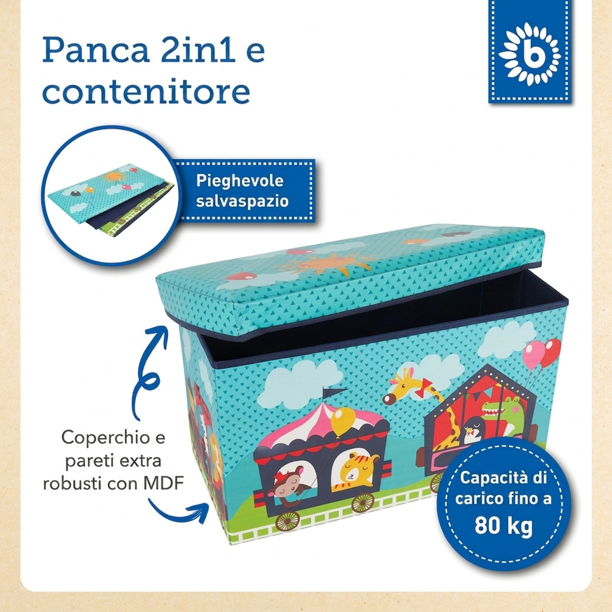 2in1 Staubox & Sitzbank Zirkus - IT Infographic
