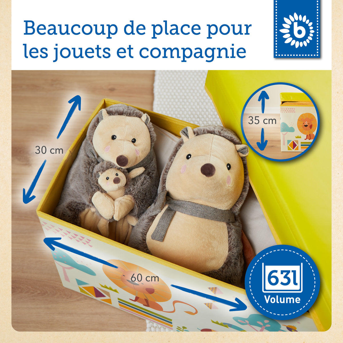 2in1 Staubox & Sitzbank Zoo - FR Infographic
