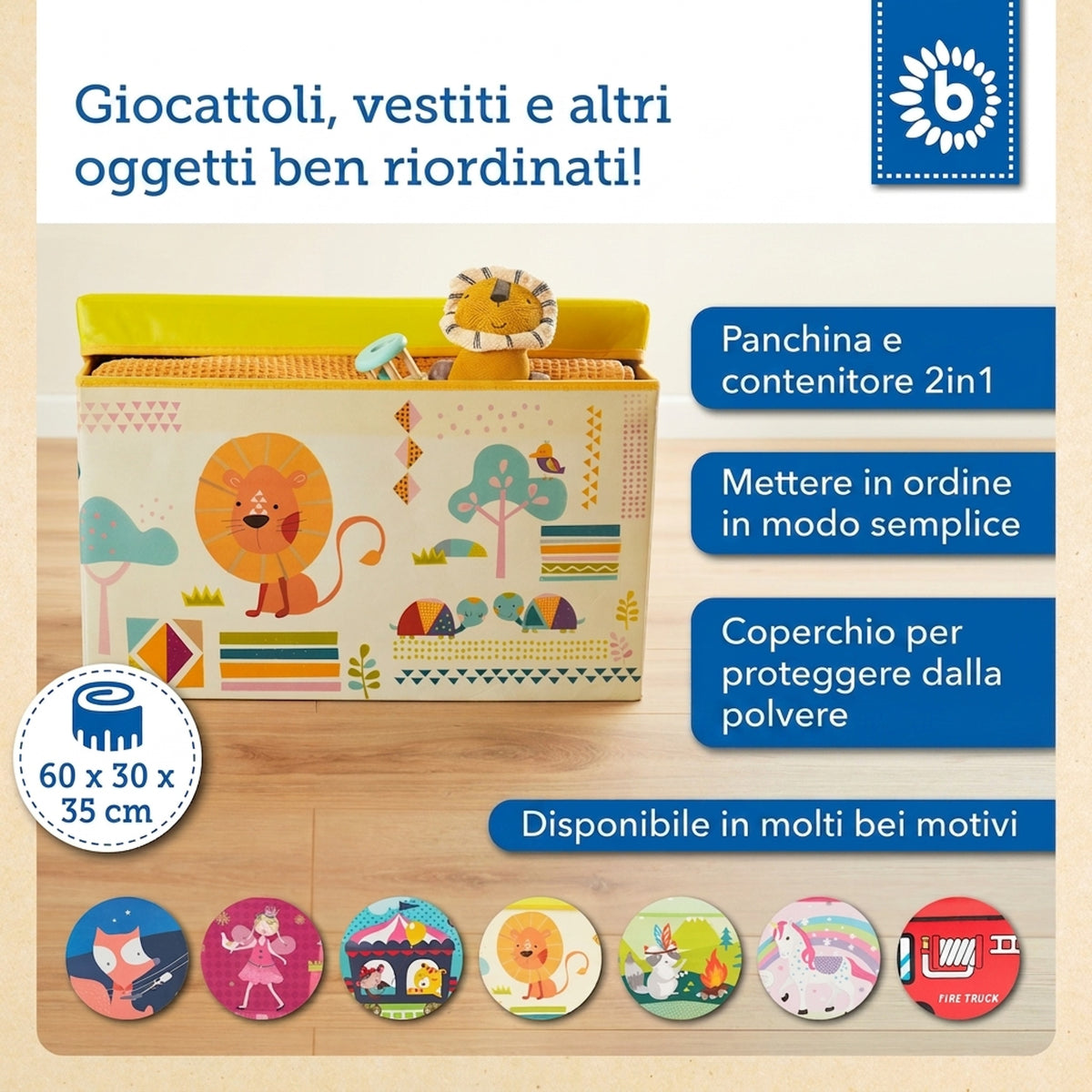 2in1 Staubox & Sitzbank Zoo - IT Infographic