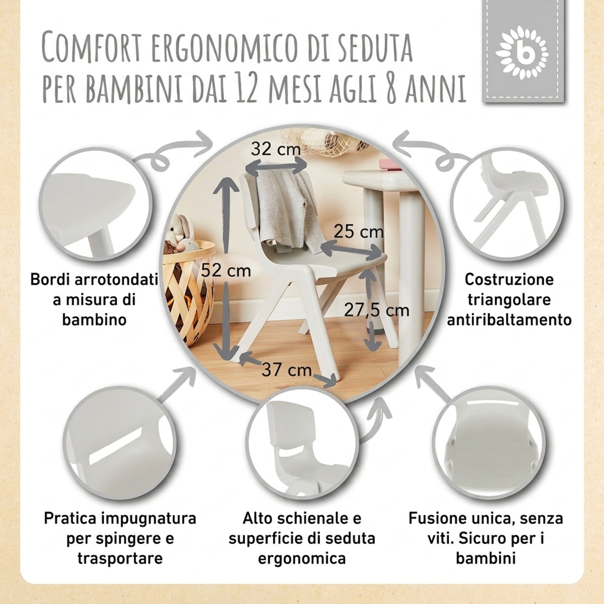 2x Kindertisch Silver & 4x Kinderstuhl Silver - IT Infographic