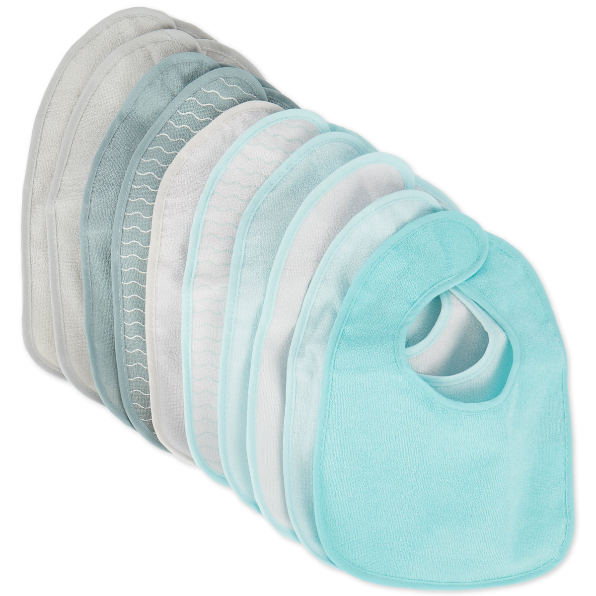 Lot de 10 bavoirs teal