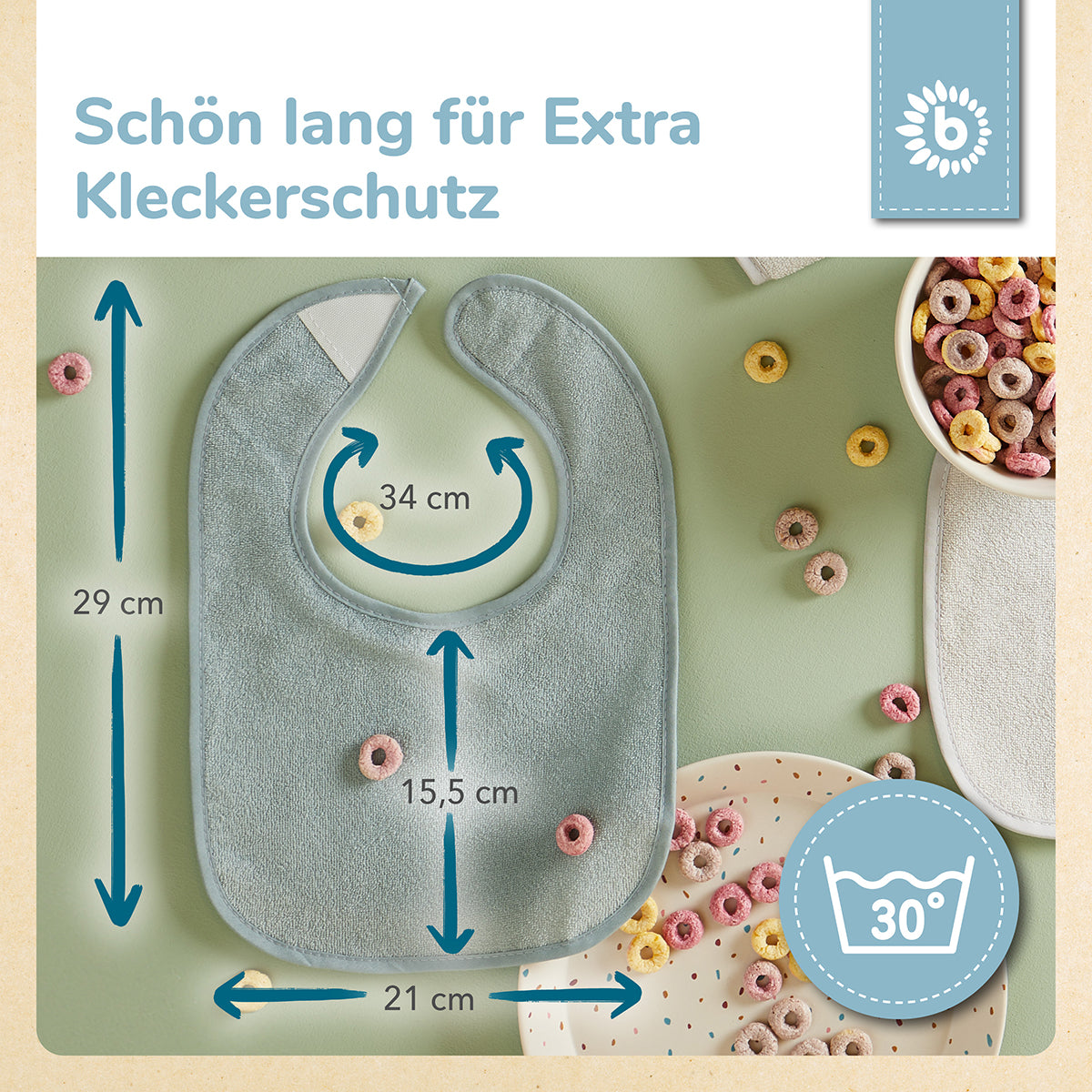 Lätzchen 10er Set teal