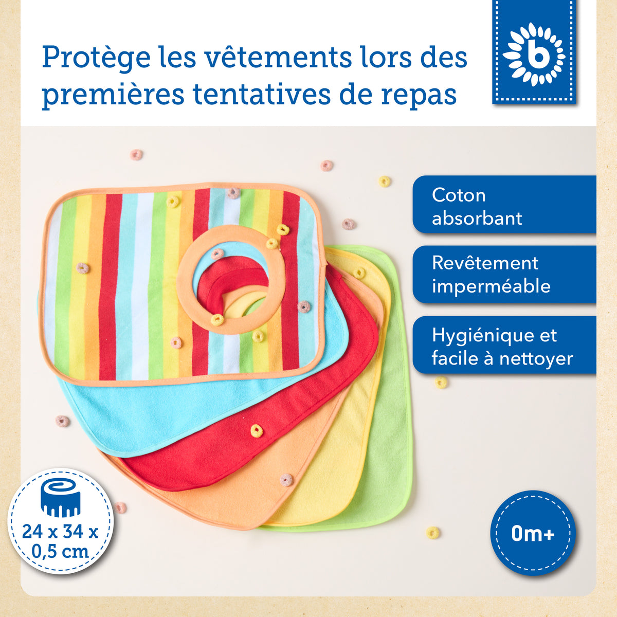 6er Set Schlupflätzchen Rainbow - FR Infographic