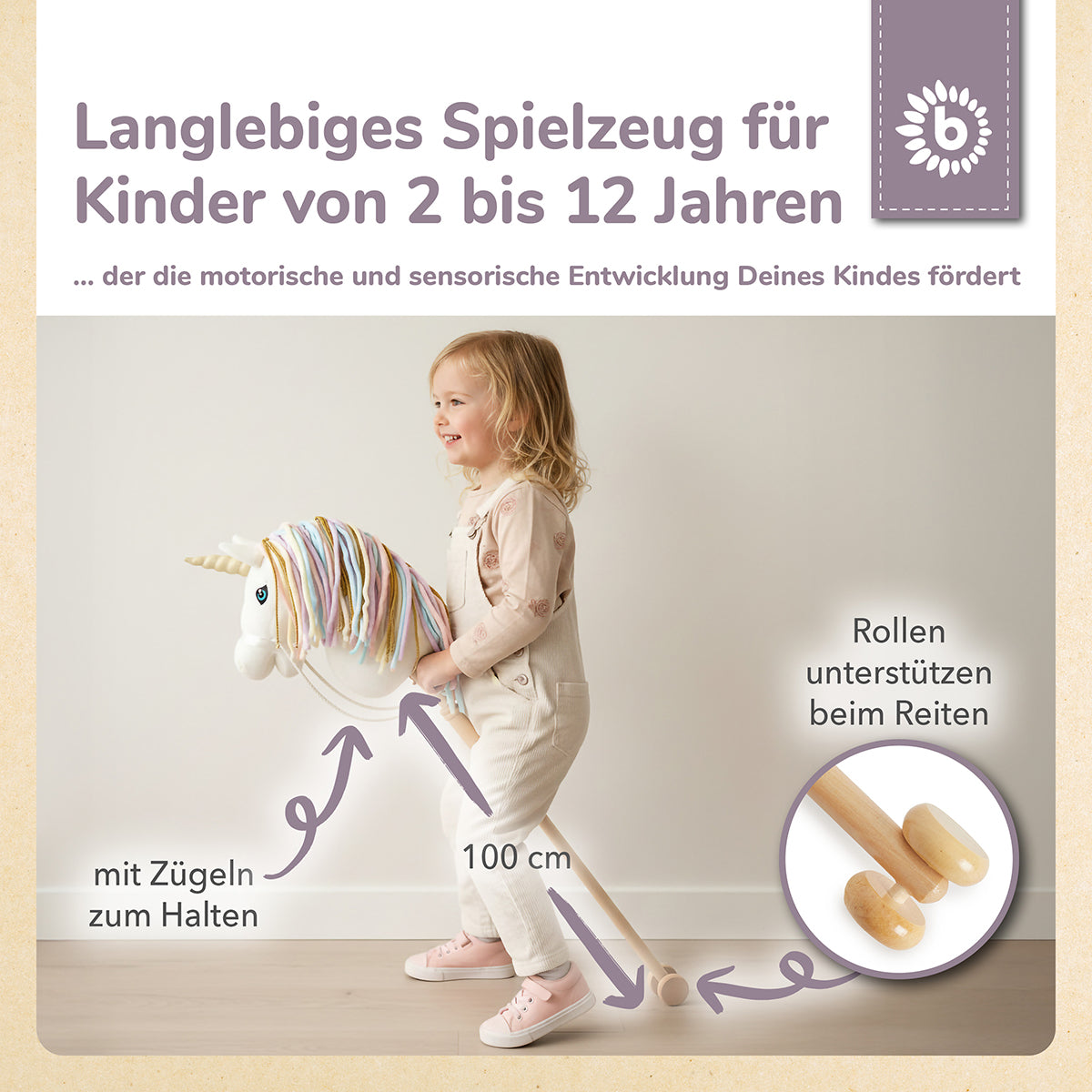 CAVALLO CON BASTONE UNICORNO RAINBOW