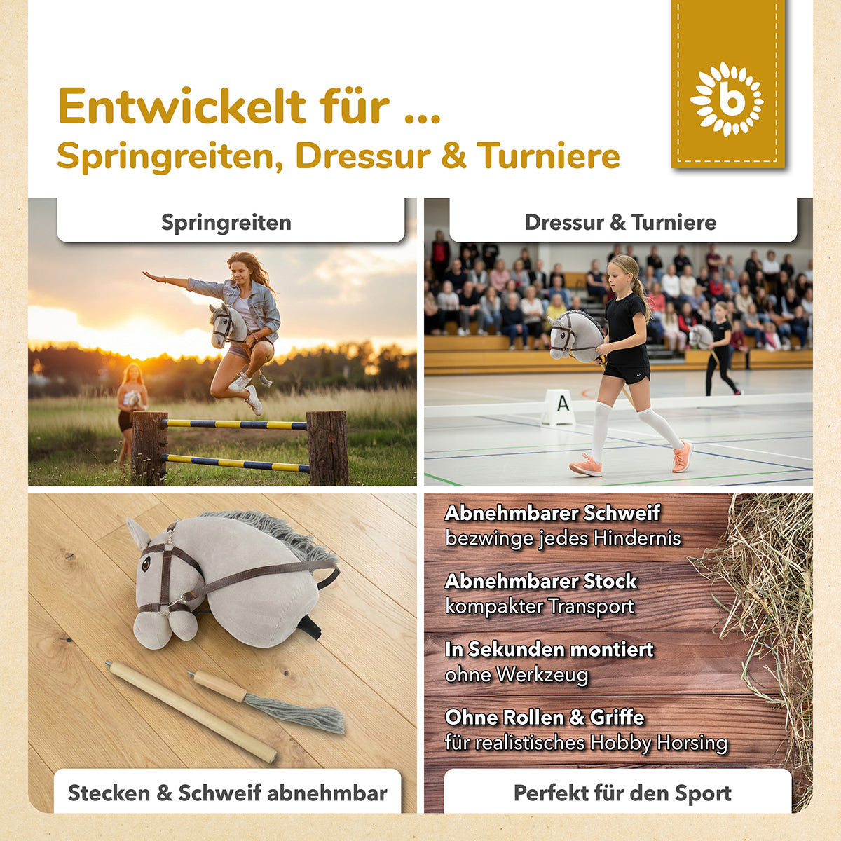 HOBBY HORSE GRAU - GRÖSSE S