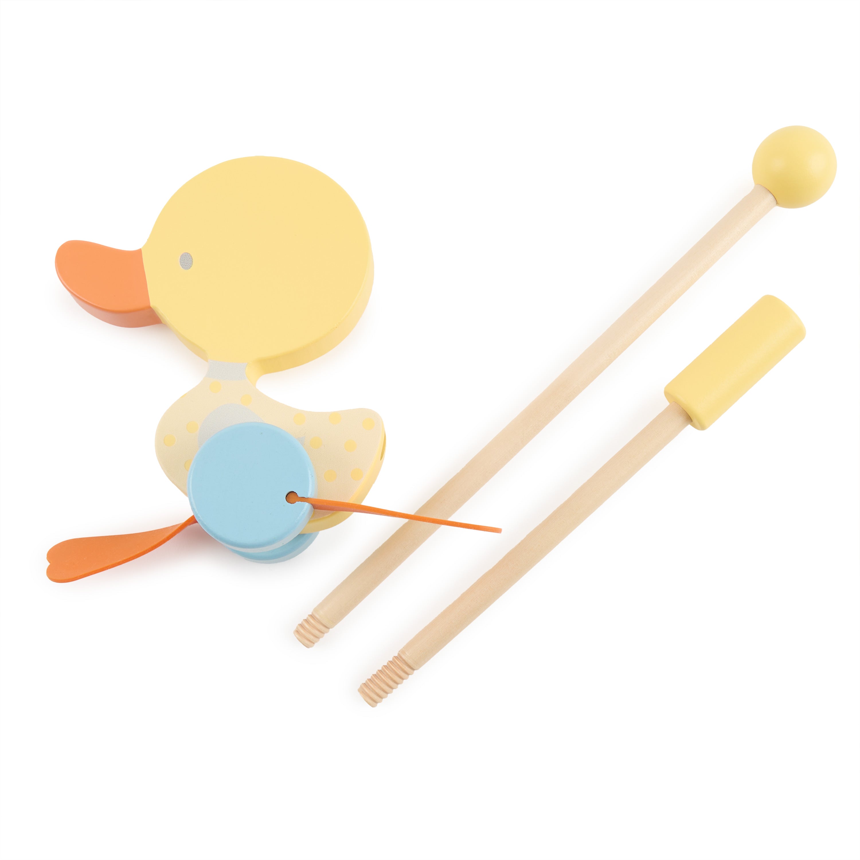 Bâton à pousser canard qui se dandine jaune