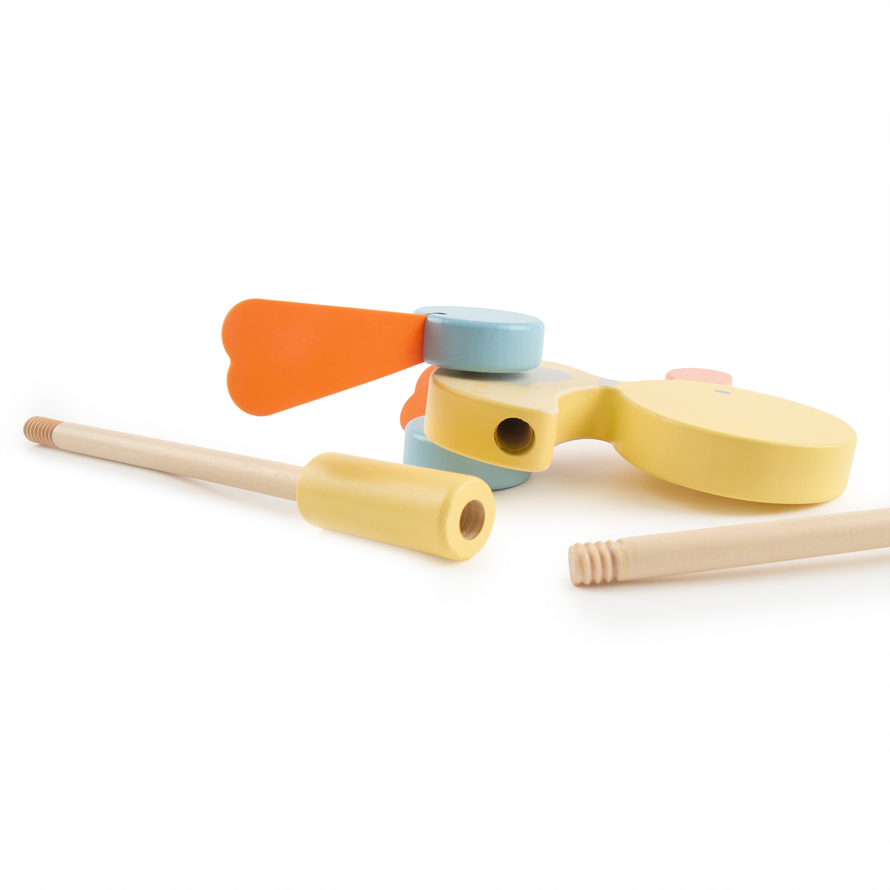 Bâton à pousser canard qui se dandine jaune