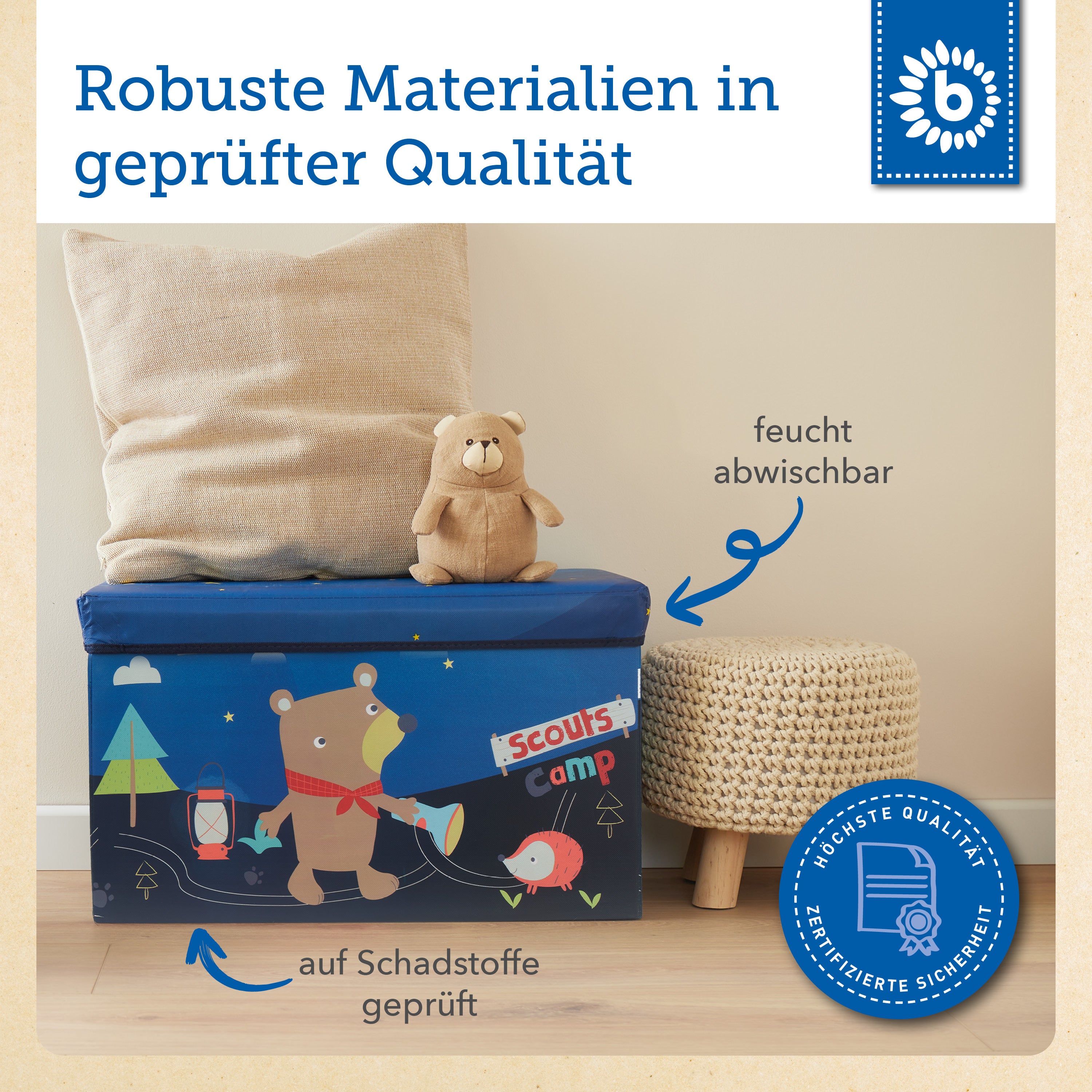 Boîte de rangement 2en1 & banc Camp d’explorateur