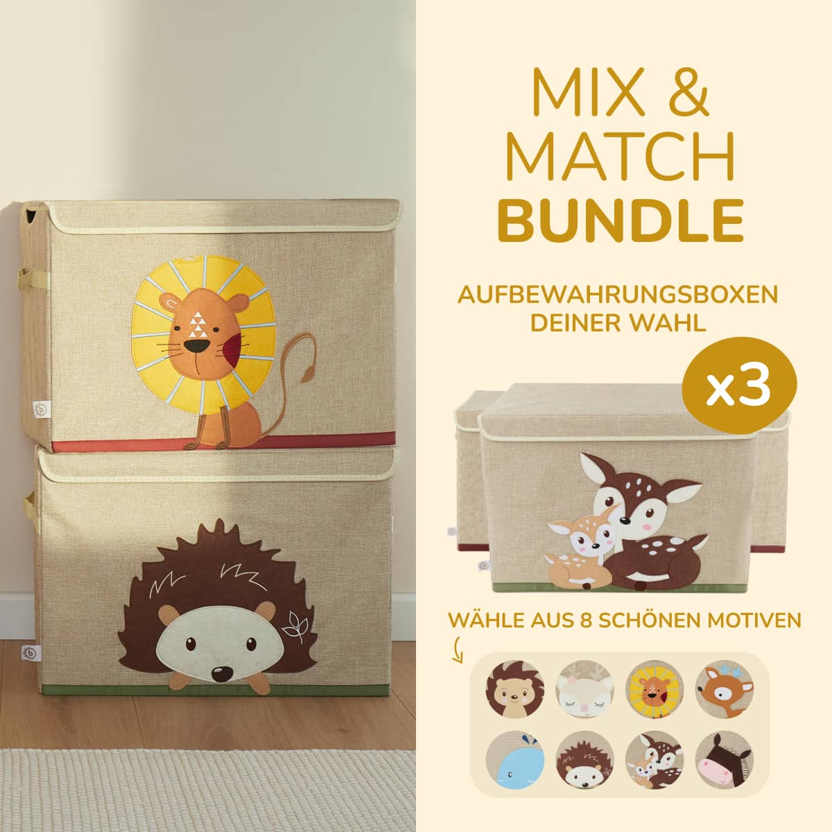 Bundle : 3x boîtes de rangement avec couvercle - 5% de réduction