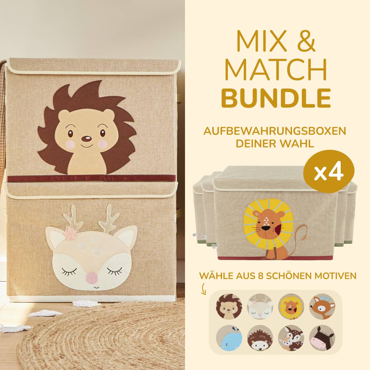 Bundle : 4x boîtes de rangement avec couvercle -10% de réduction