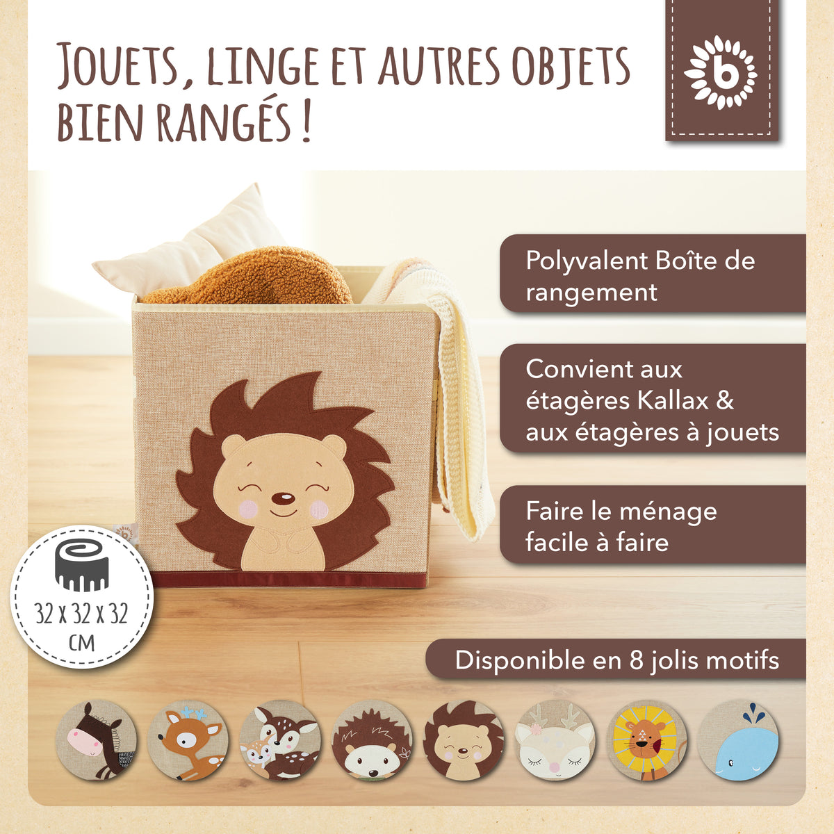 Aufbewahrungsbox Igel Piksi - FR Infographic