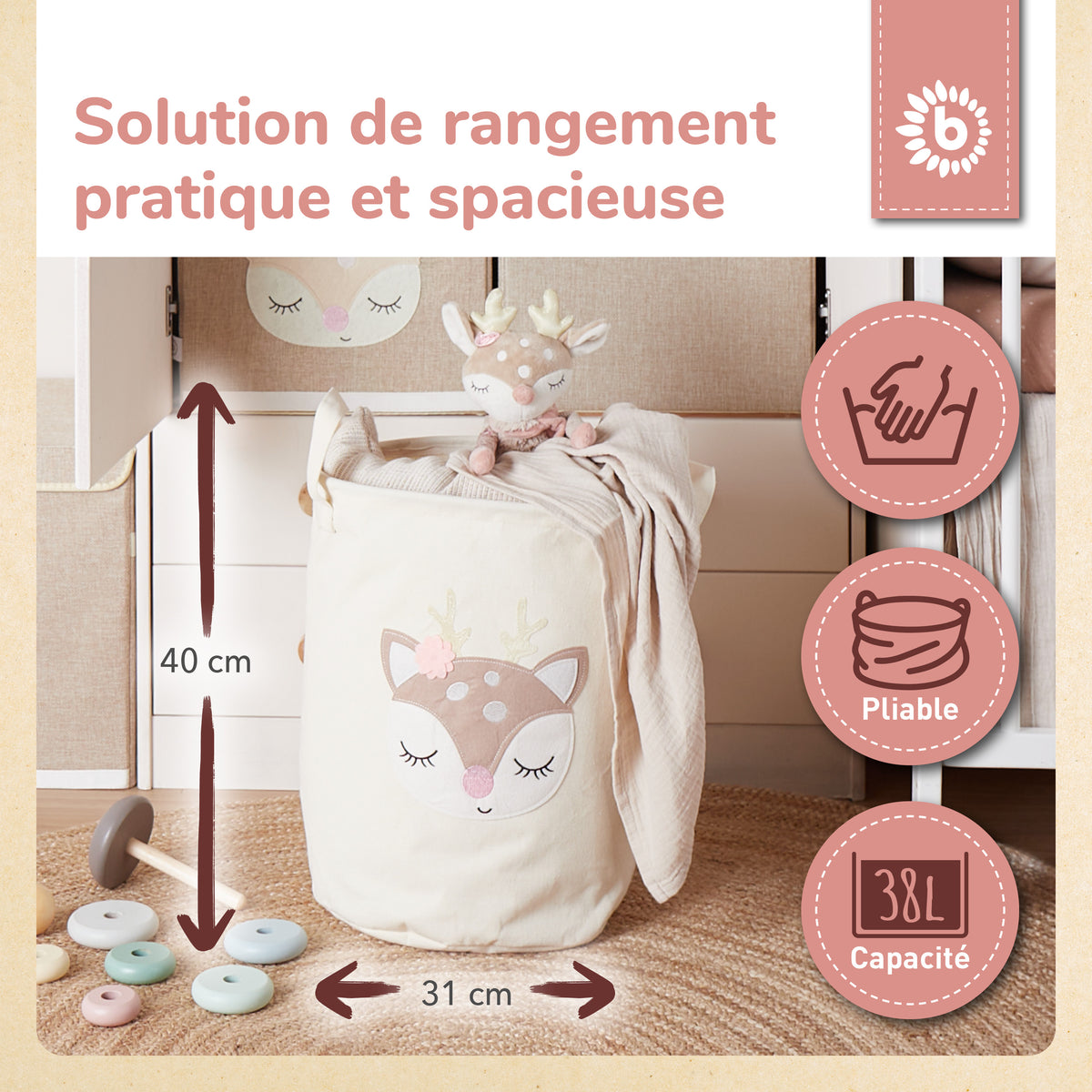 Aufbewahrungskorb Reh Ella - FR Infographic