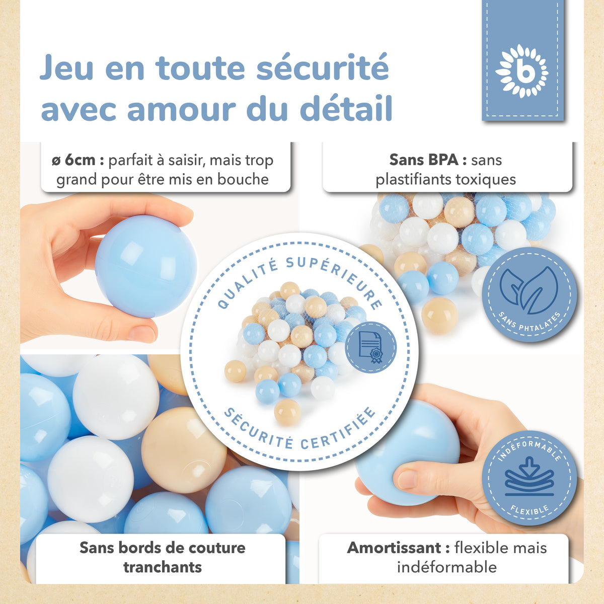 Bälle Beach 100 Stück - FR Infographic