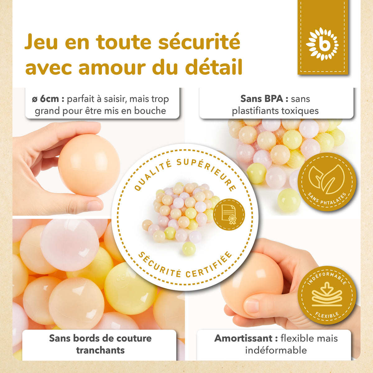 Bälle Blossom 100 Stück - FR Infographic