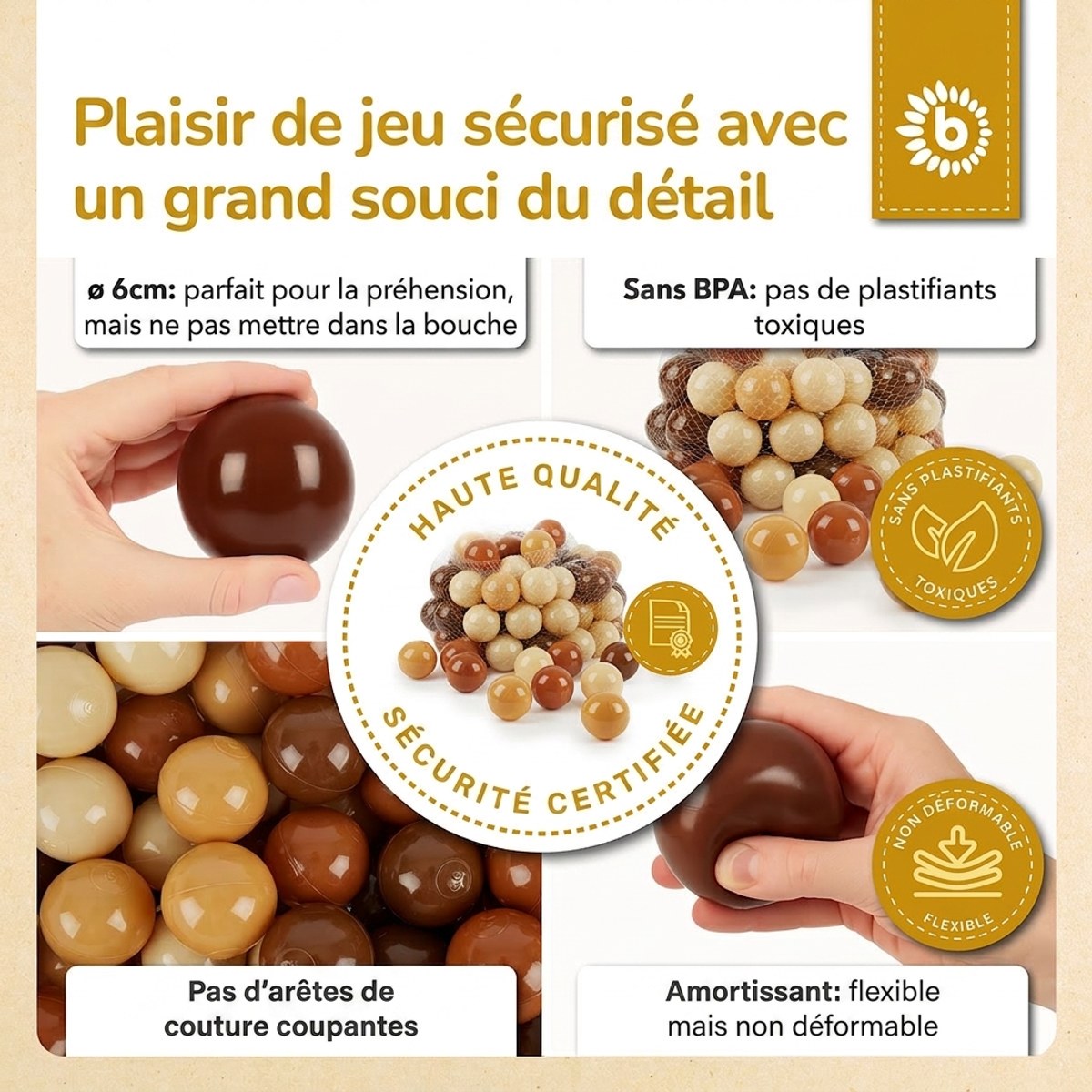 Bälle Chocolate Bliss 100 Stück - FR Infographic