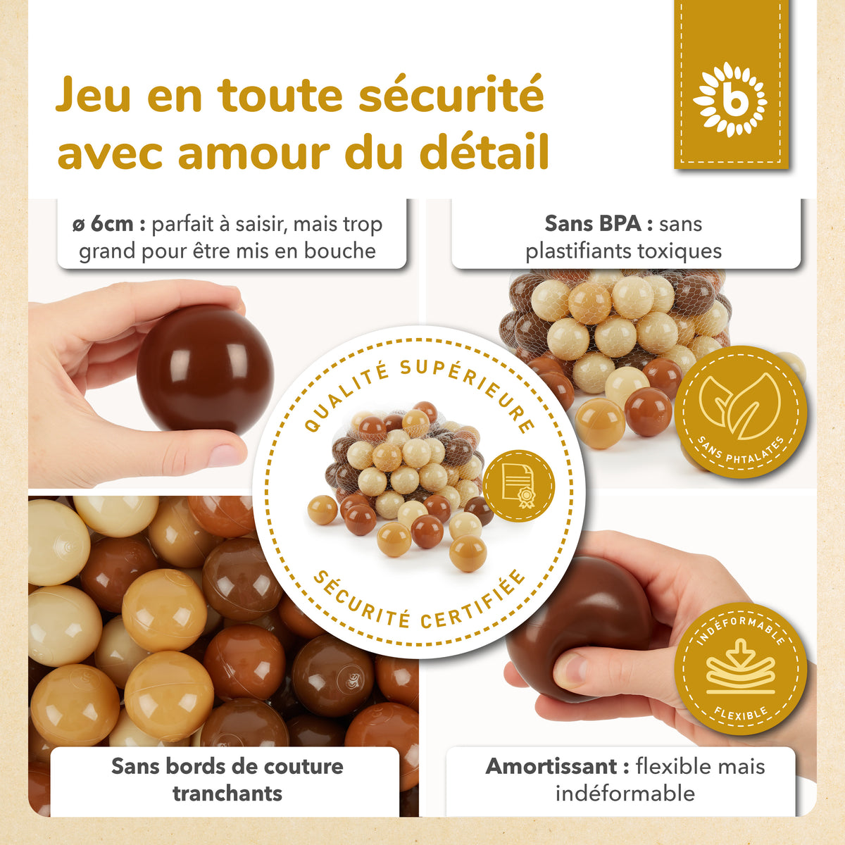 Bälle Chocolate Bliss 100 Stück - FR Infographic