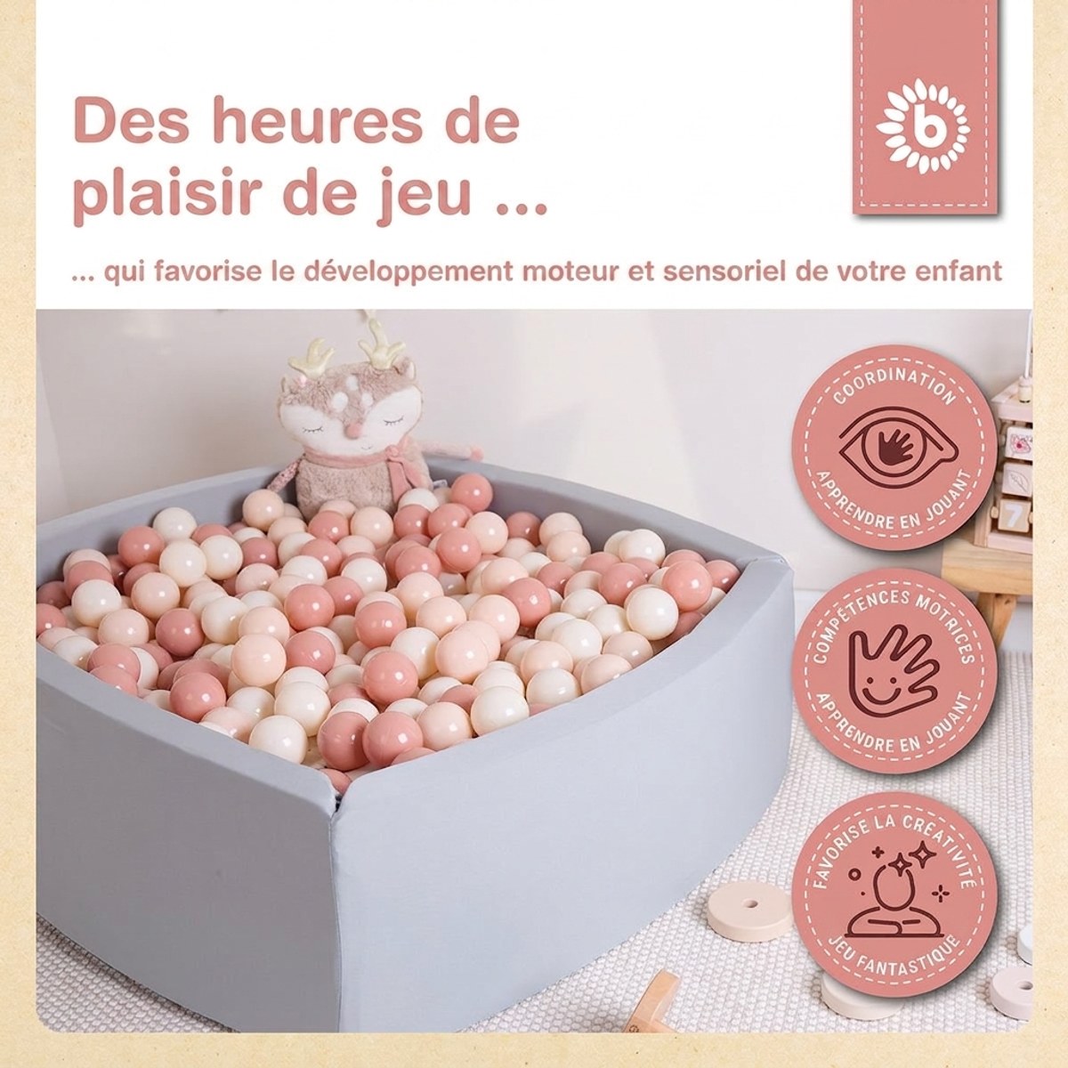 Bälle Dreamy Flowers 100 Stück - FR Infographic