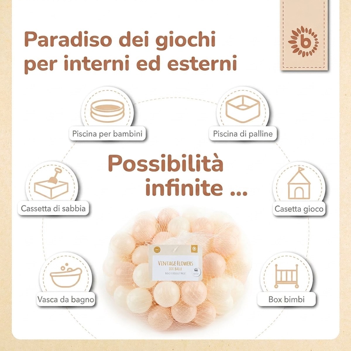 Bälle Vintage Flowers 100 Stück - IT Infographic
