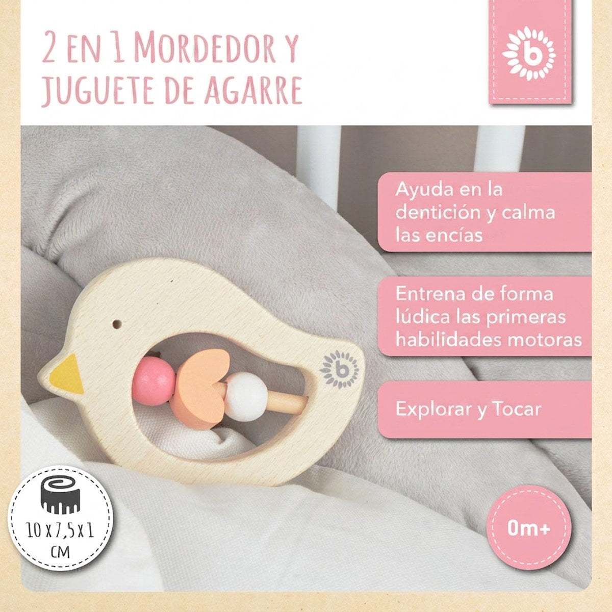 Beißring Vogel rose - ES Infographic