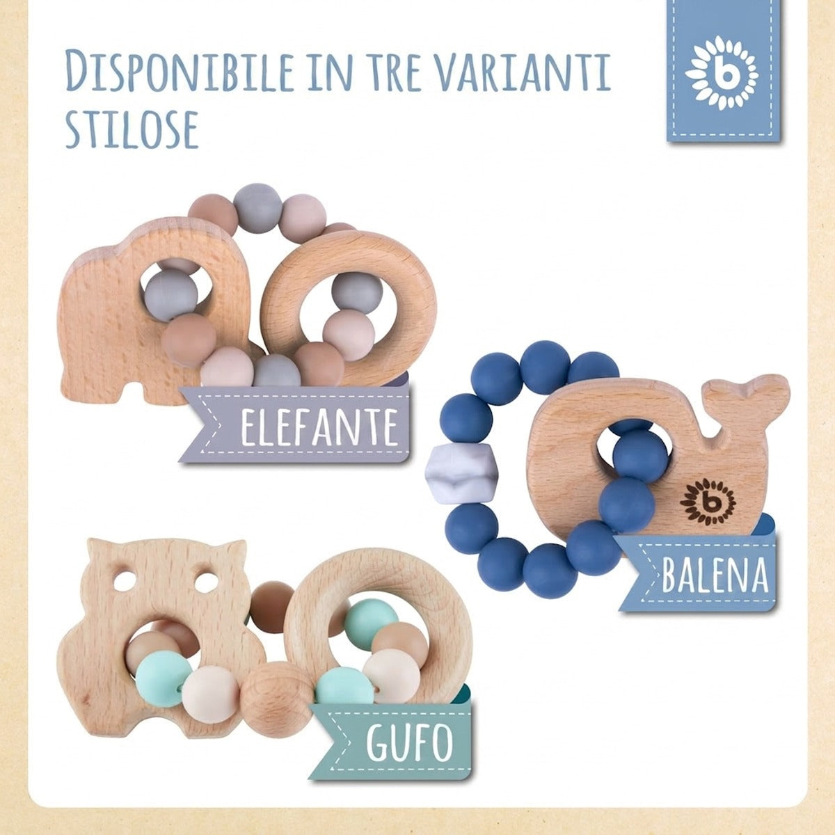 Beißring Wal mit Silikonkette - IT Infographic