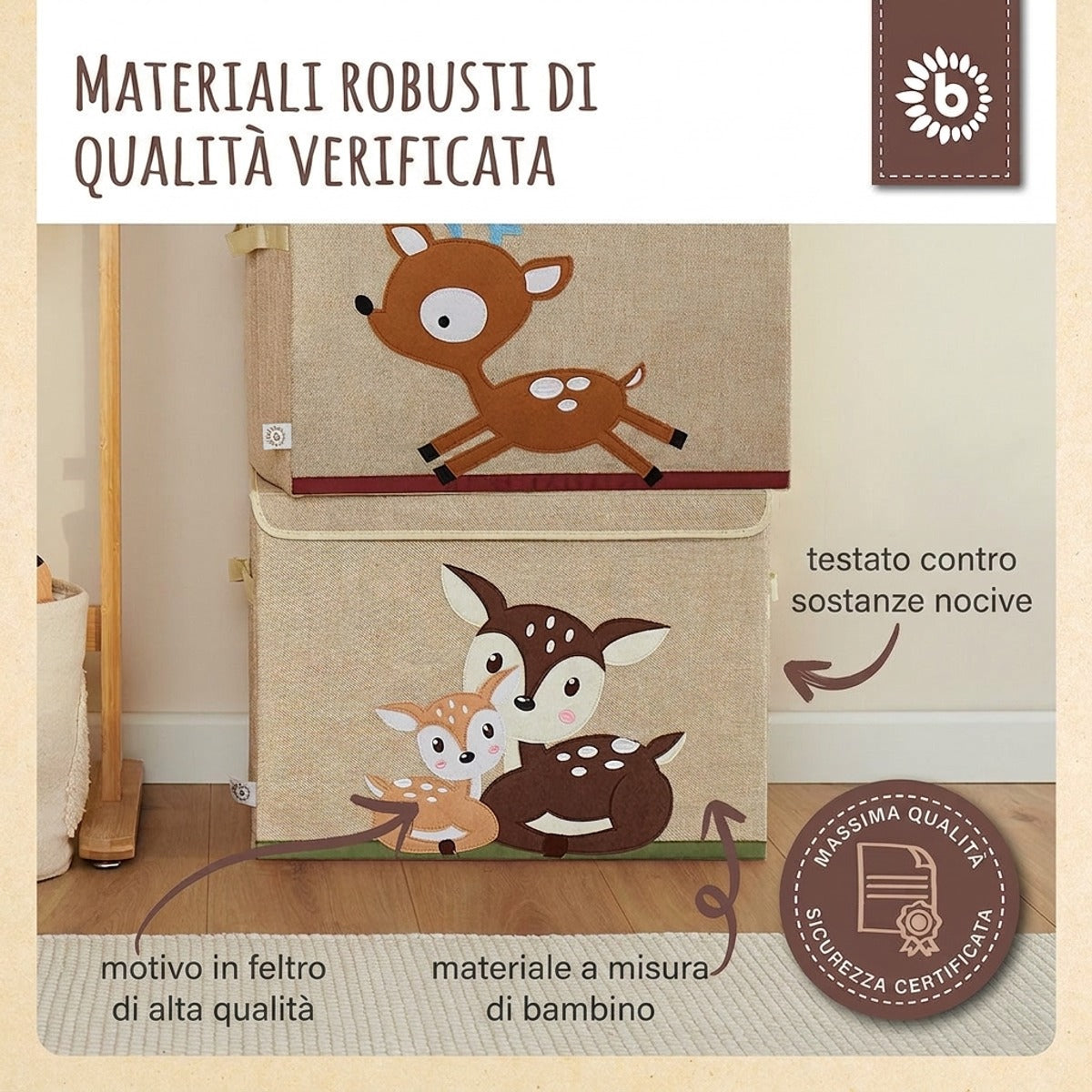 Aufbewahrungsbox Rehe mit Deckel - IT Infographic