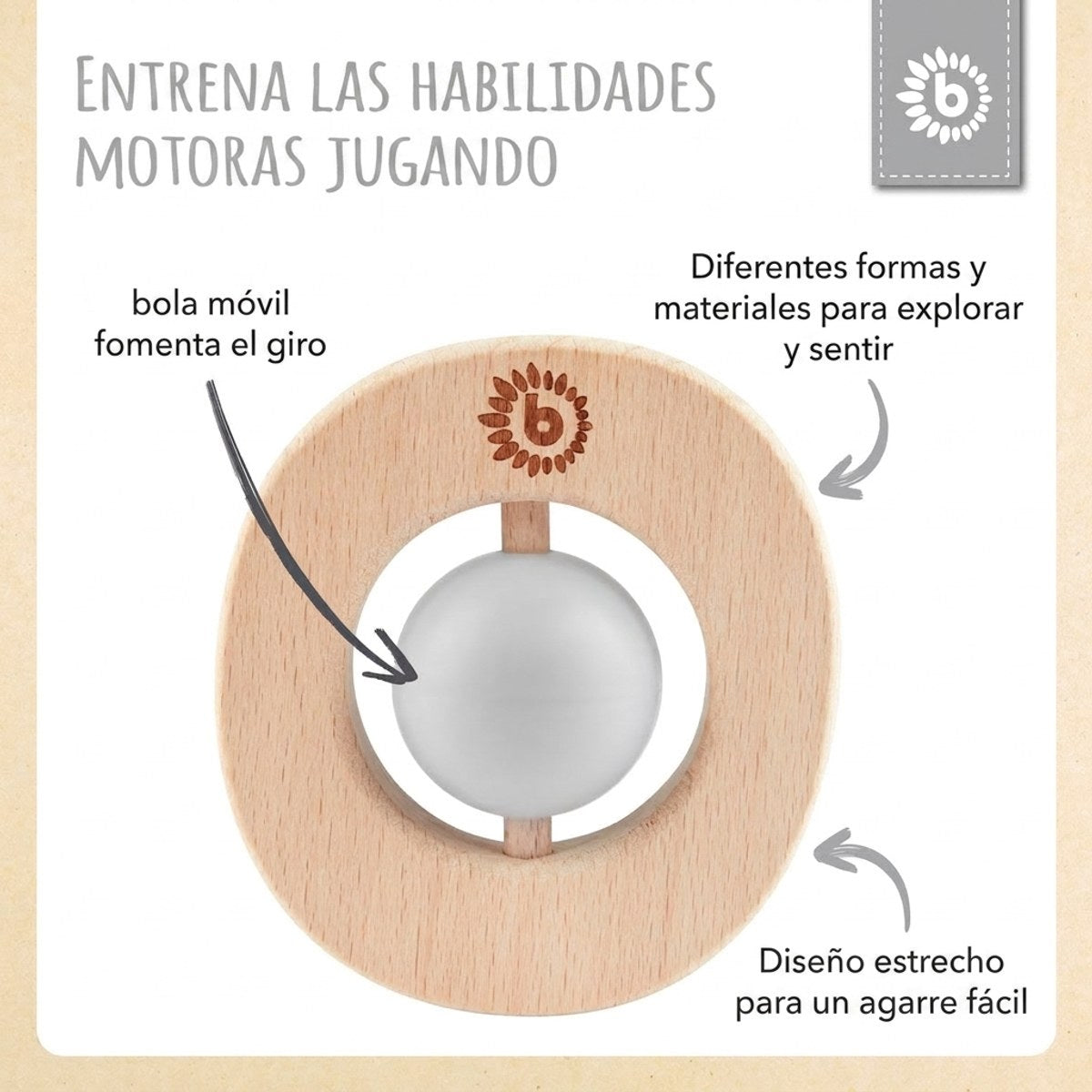 Beißring Eichhörnchen mit Silikonball - ES Infographic