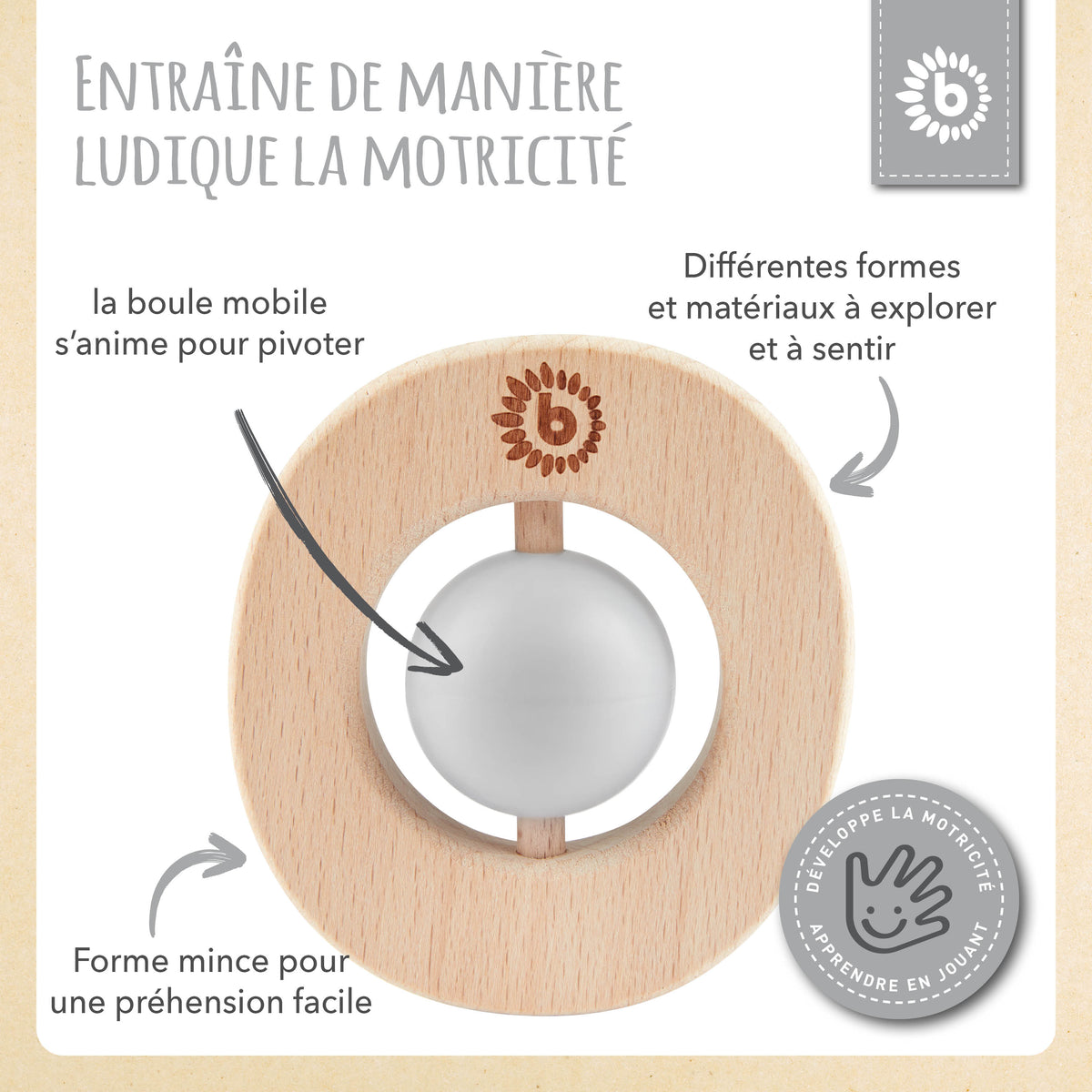 Beißring Eichhörnchen mit Silikonball - FR Infographic