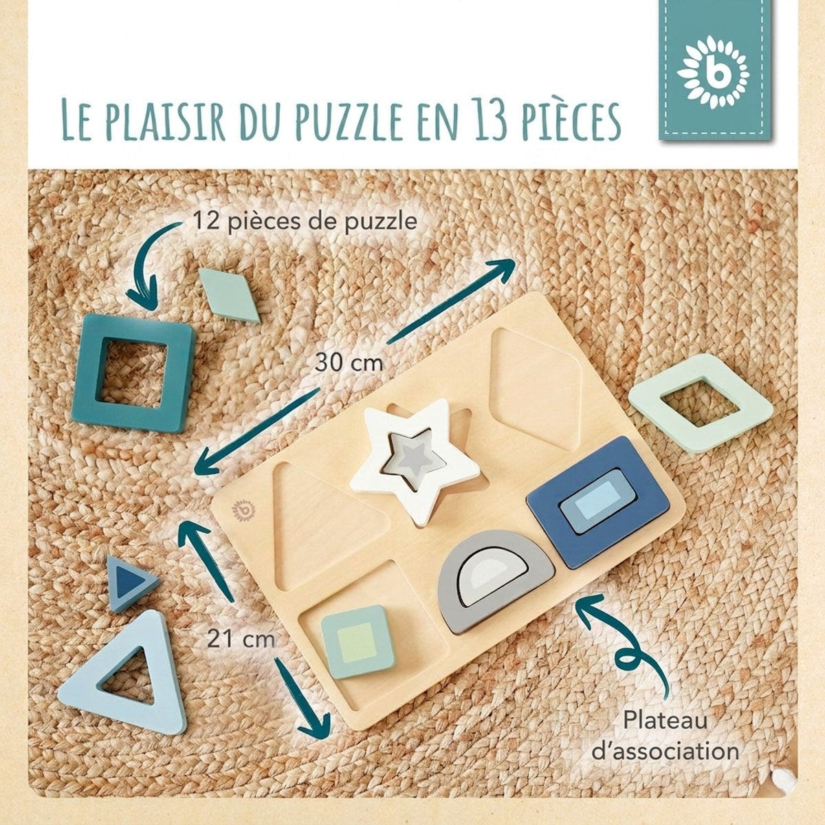 Holz Puzzle Formen - FR Infographic