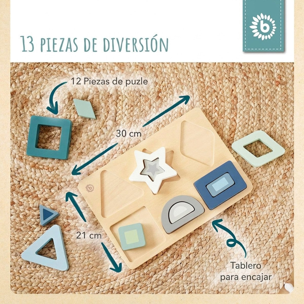 Holz Puzzle Formen - ES Infographic