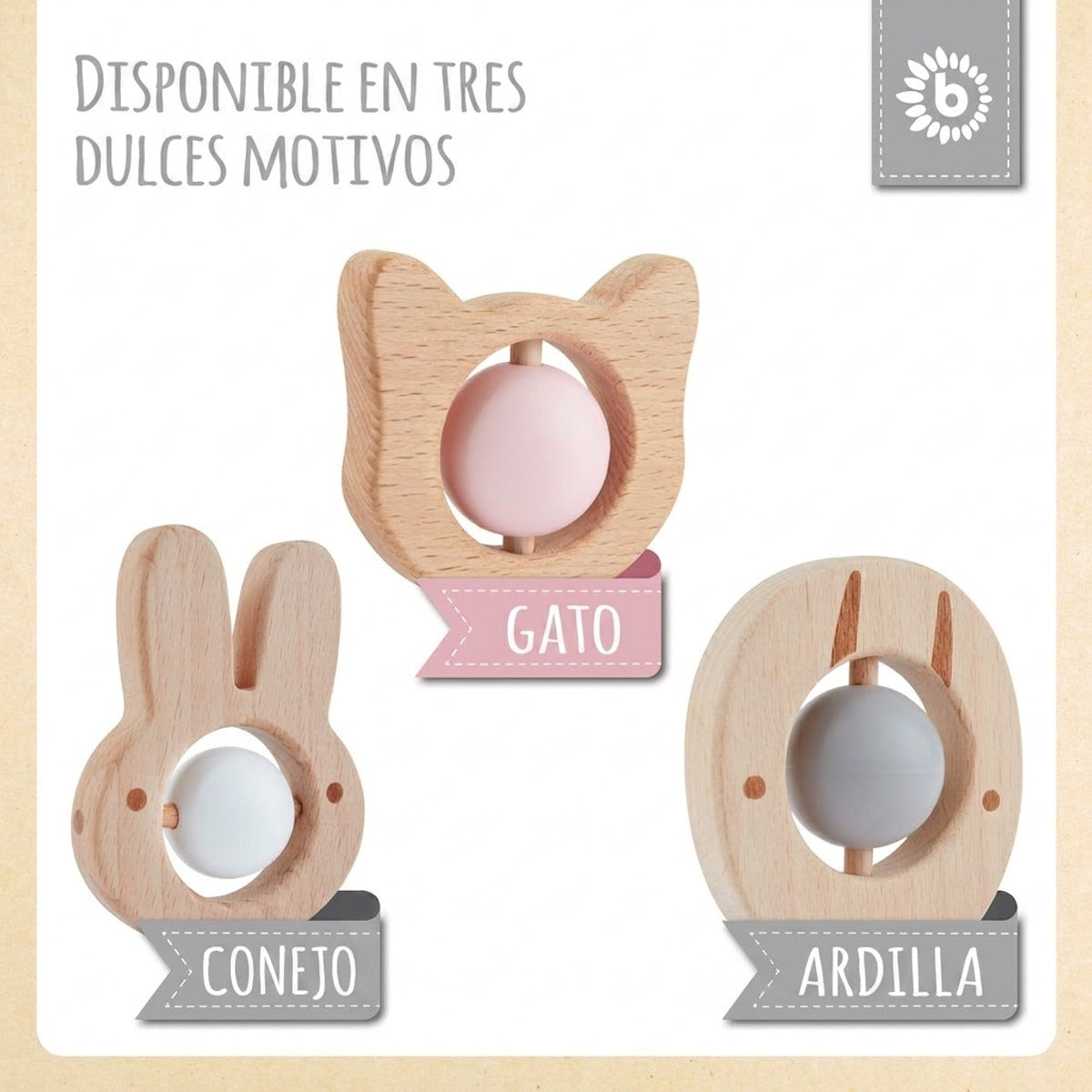 Beißring Hase mit Silikonball - ES Infographic