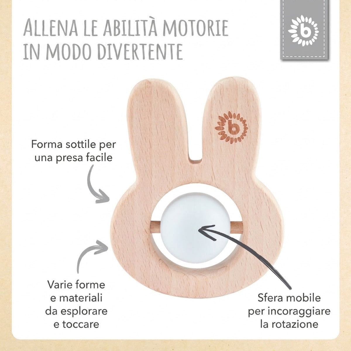 Beißring Hase mit Silikonball - IT Infographic
